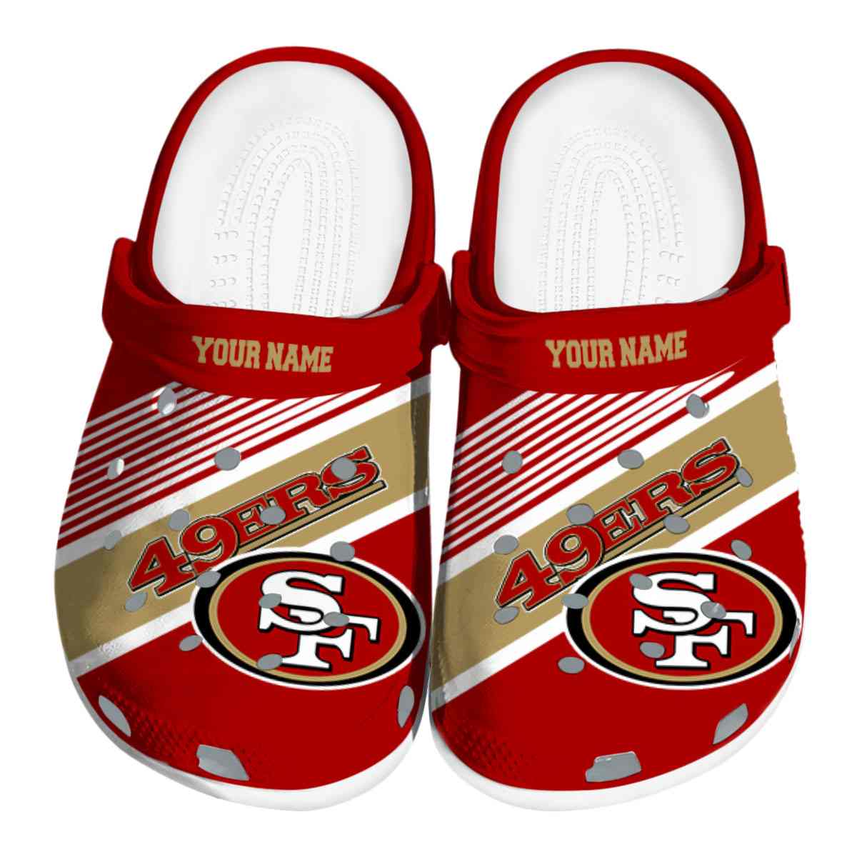 Footwearmerch San Francisco 49ers NFL Sport Crocs Crocband Clogs Shoes Comfortable For Men Women and Kids