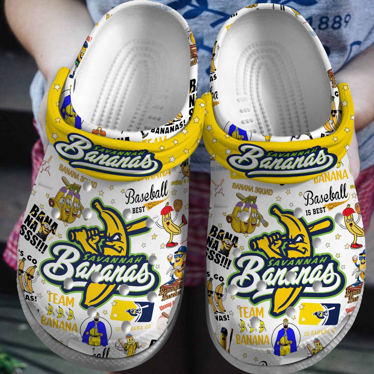 Footwearmerch Savannah Bananas Sport Crocs Crocband Clogs Shoes Comfortable For Men Women and Kids