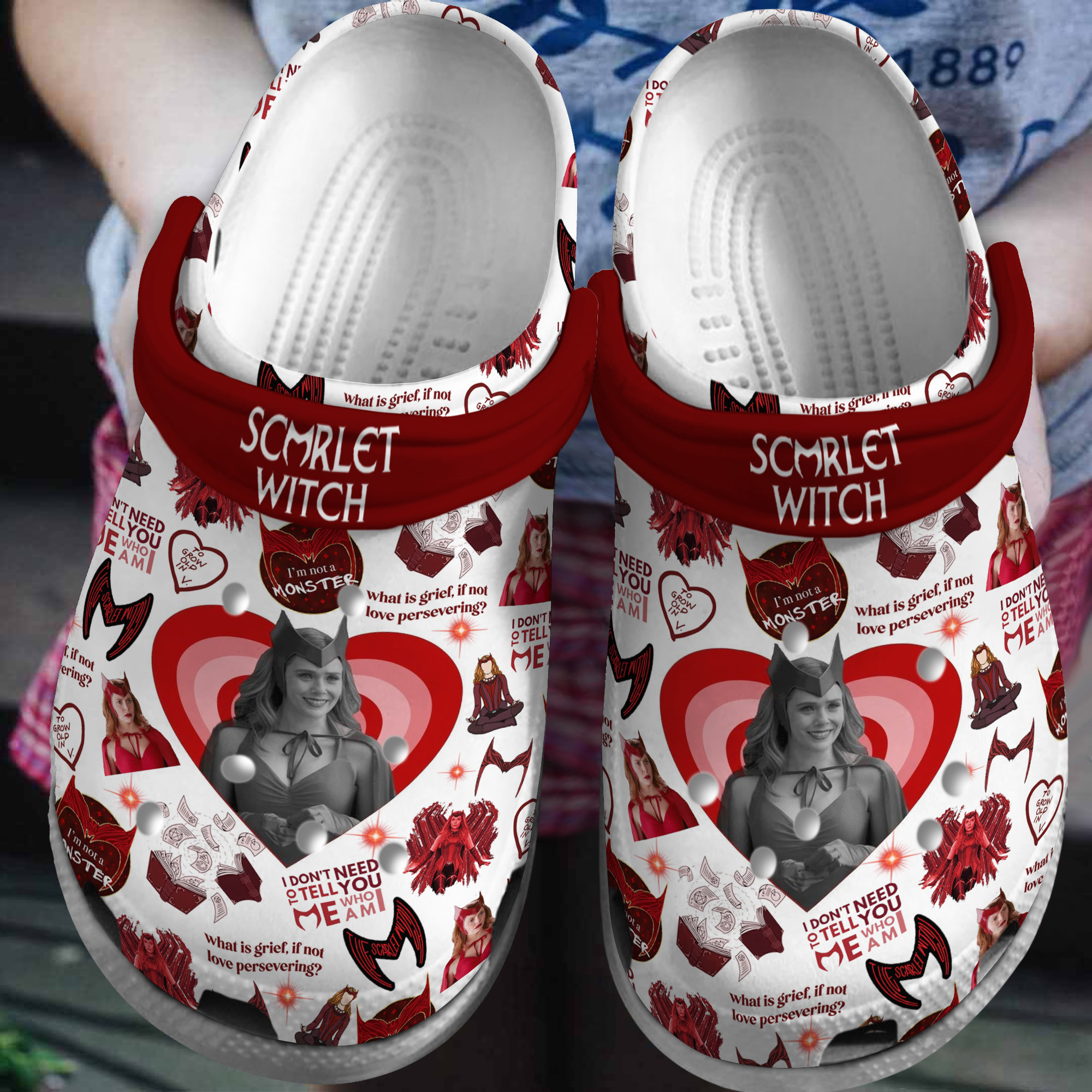 Footwearmerch Scarlet Witch Movie Crocs Crocband Clogs Shoes Comfortable For Men Women and Kids