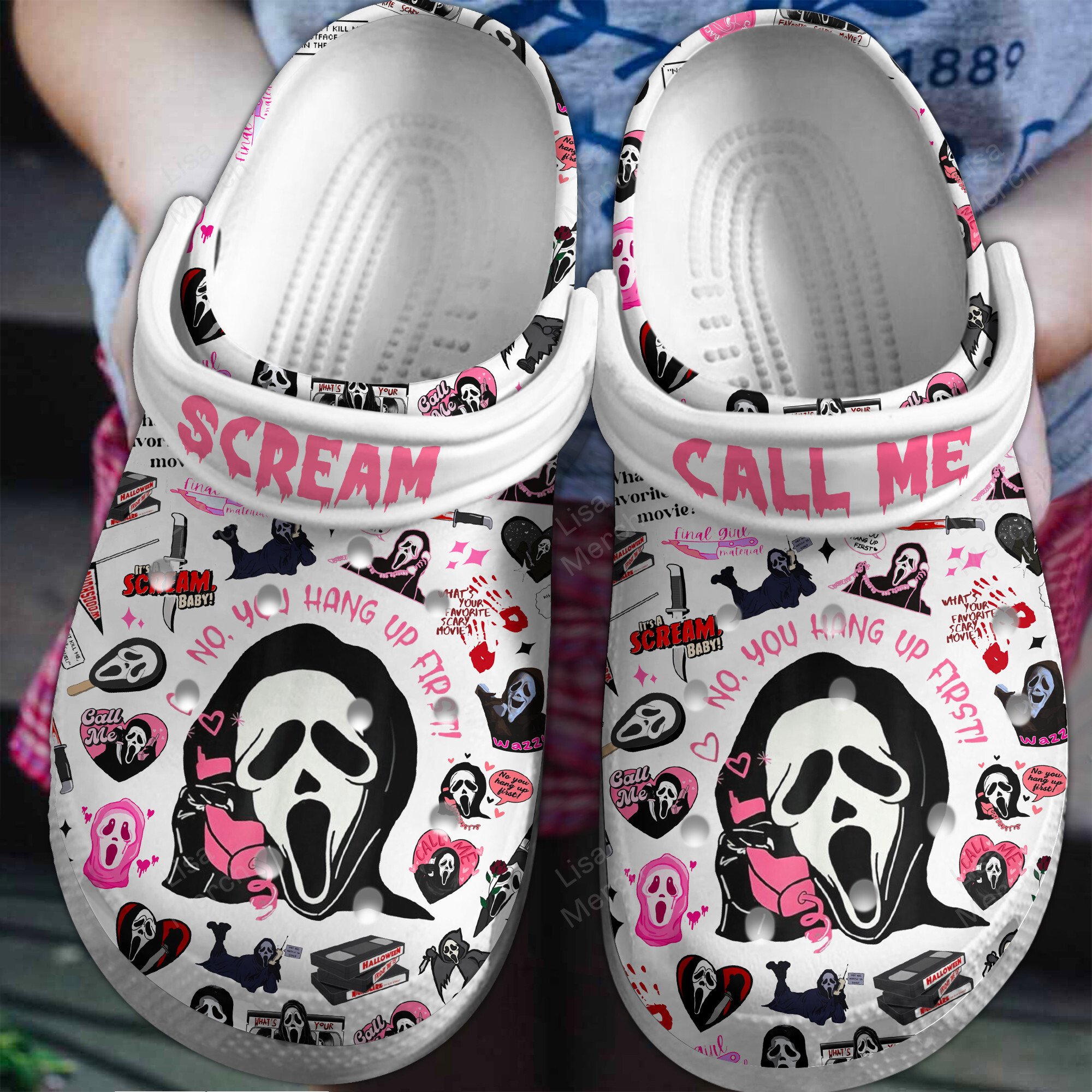 Footwearmerch Scream Movie Crocs Crocband Clogs Shoes Comfortable For Men Women and Kids
