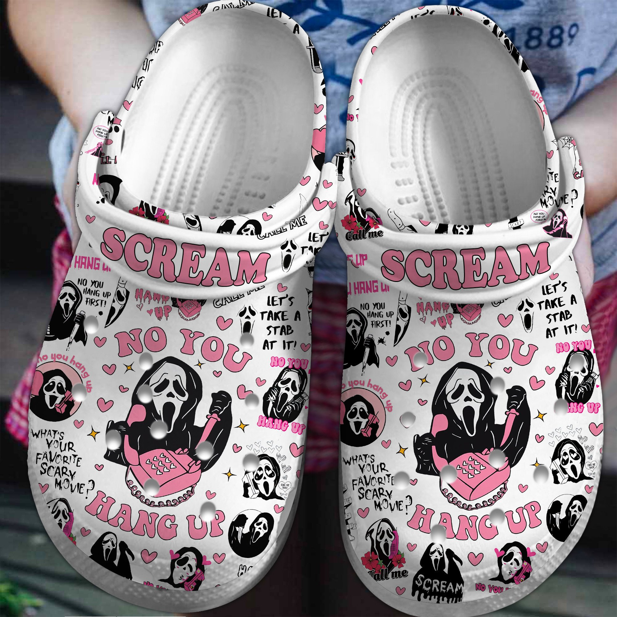 Footwearmerch Scream Movie Crocs Crocband Clogs Shoes Comfortable For Men Women and Kids