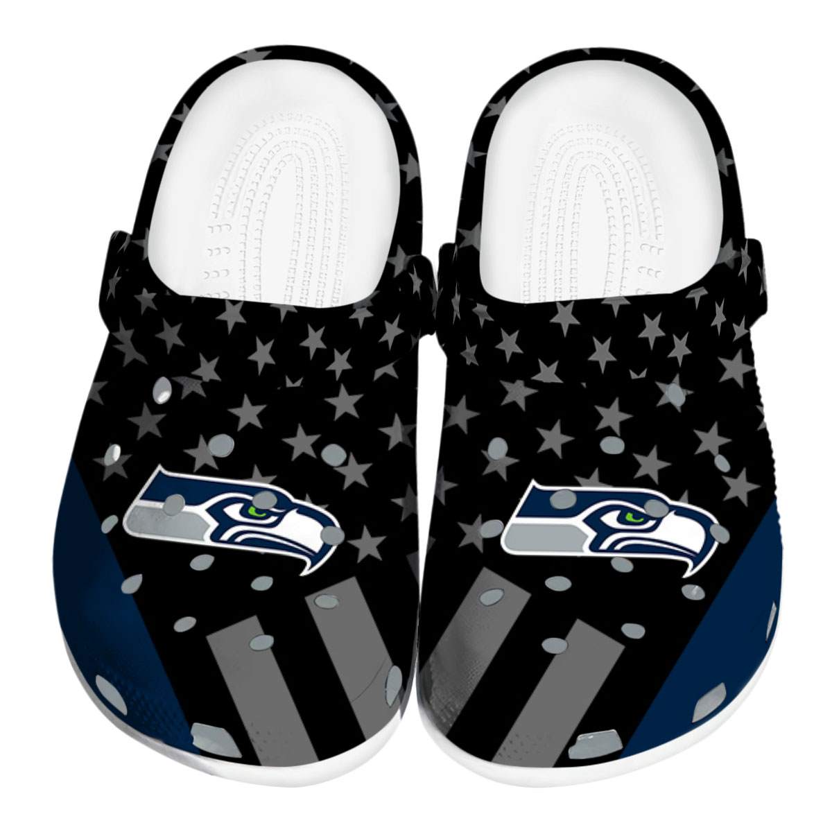 Footwearmerch Seattle Seahawks NFL Sport Crocs Crocband Clogs Shoes Comfortable For Men Women and Kids