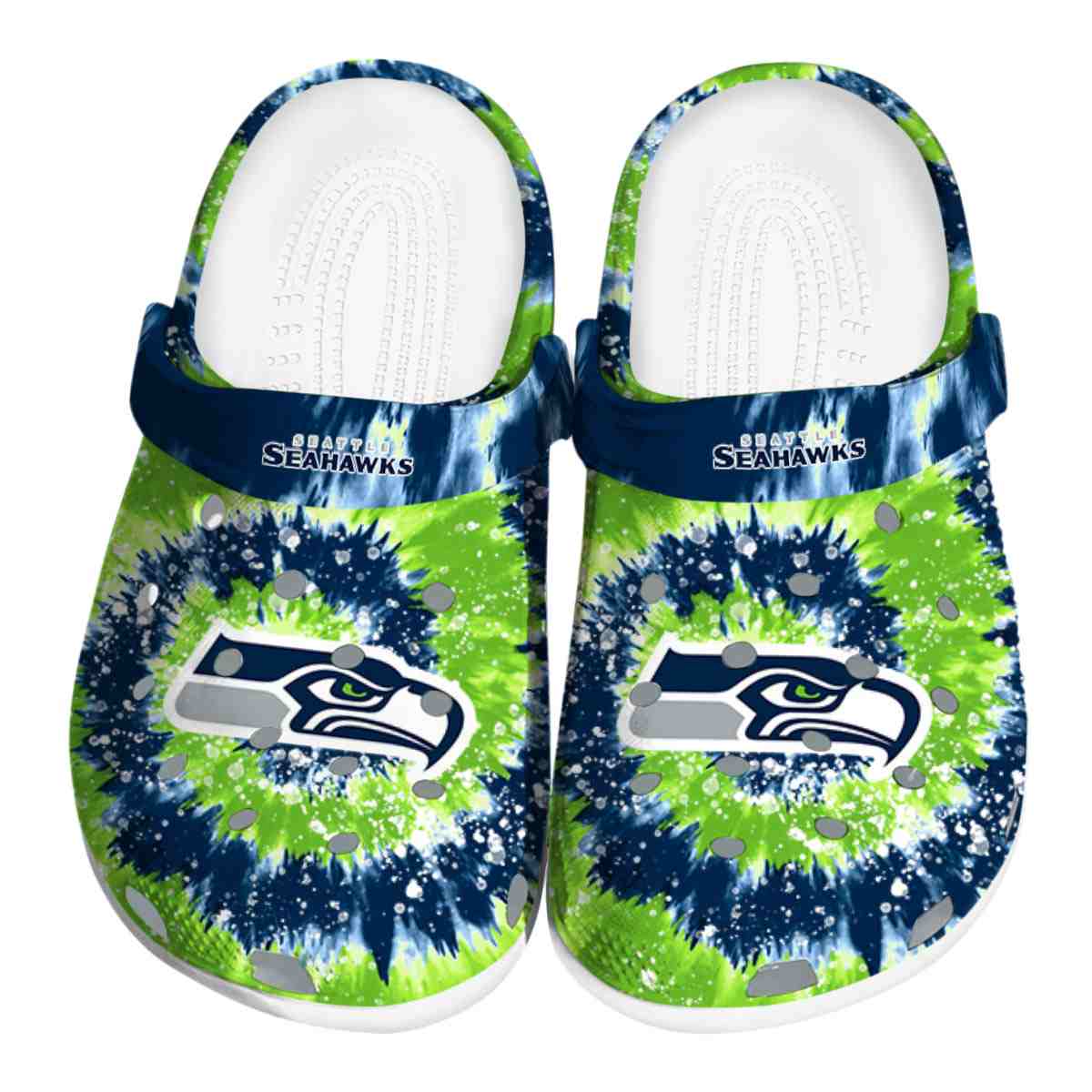 Footwearmerch Seattle Seahawks NFL Sport Crocs Crocband Clogs Shoes Comfortable For Men Women and Kids