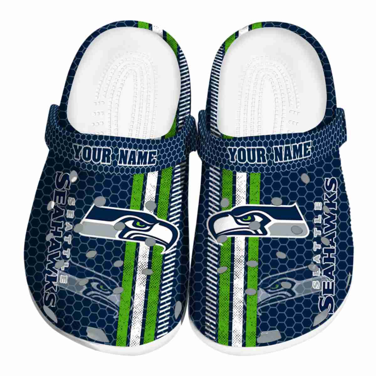 Footwearmerch Seattle Seahawks NFL Sport Crocs Crocband Clogs Shoes Comfortable For Men Women and Kids