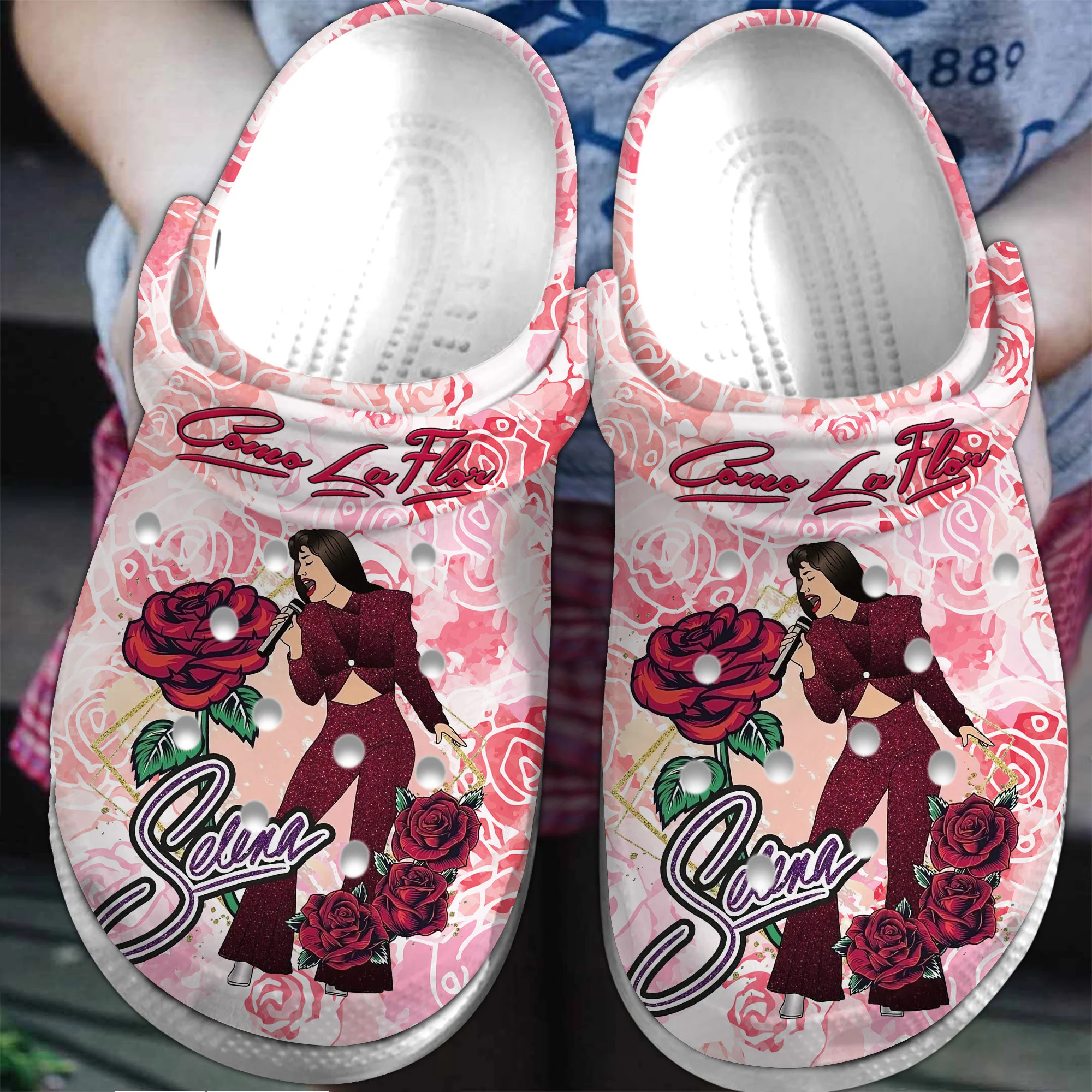 Footwearmerch Selena Como La Flor Music Crocs Crocband Clogs Shoes Comfortable For Men Women and Kids