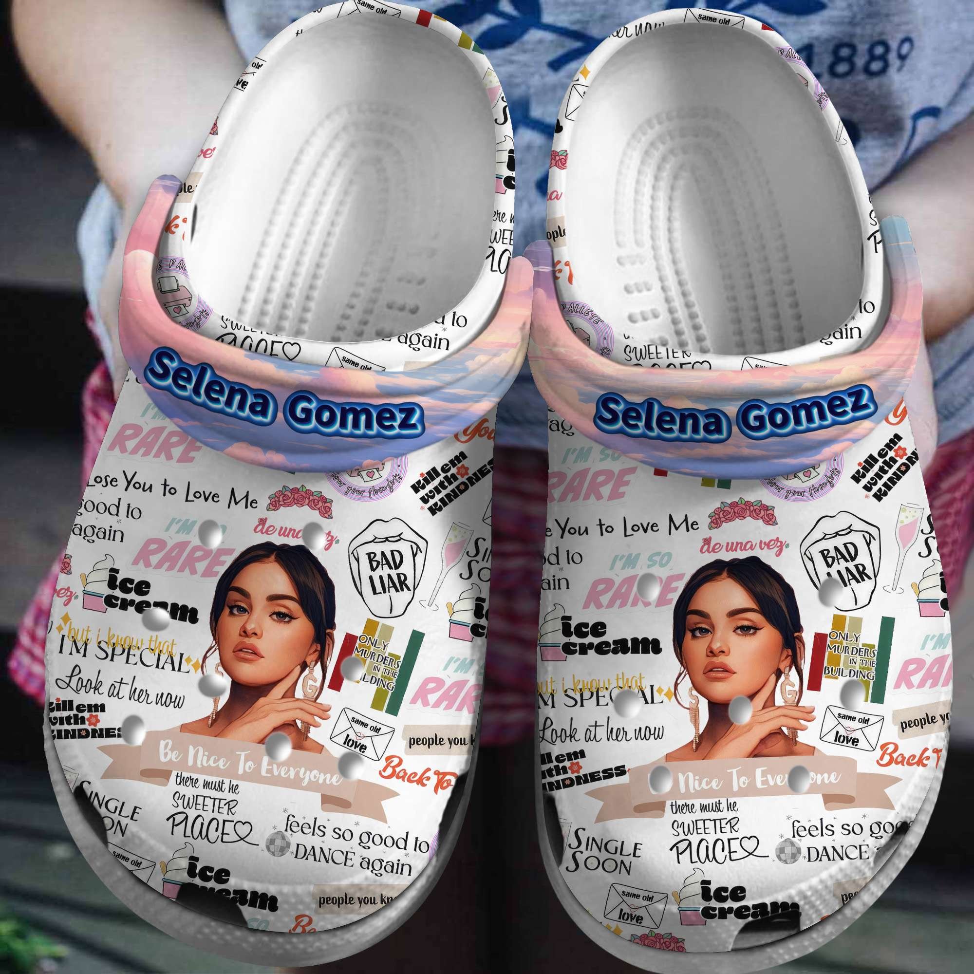Footwearmerch Selena Gomez Music Crocs Crocband Clogs Shoes Comfortable For Men Women and Kids