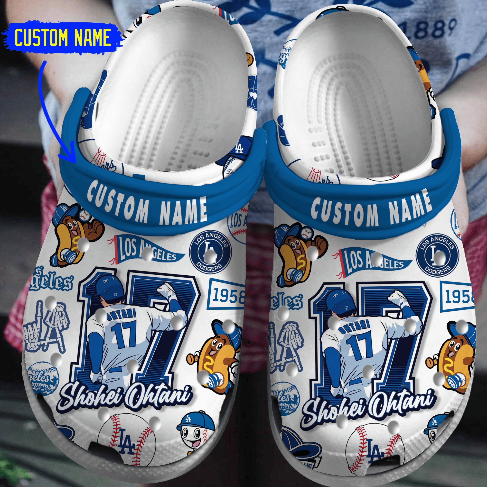 Footwearmerch Shohei Ohtani Los Angeles Dodgers MLB Sport Crocs Crocband Clogs Shoes Comfortable For Men Women and Kids