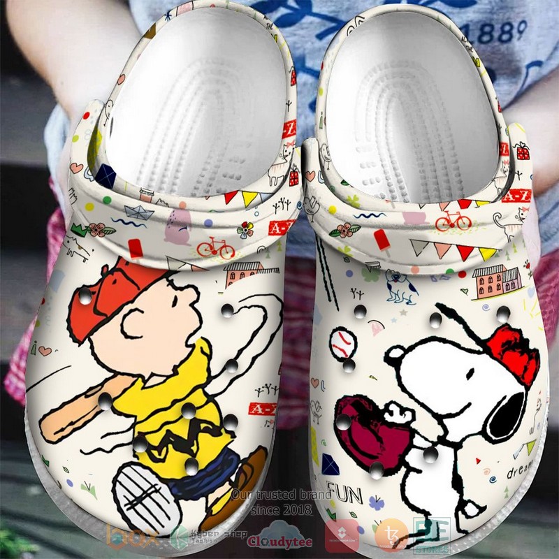 Footwearmerch Snoopy and Charlie Brown Cartoon Crocs Crocband Clogs Shoes Comfortable For Men Women and Kids