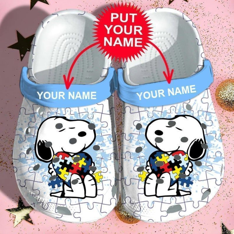 Footwearmerch Snoopy Autism Autism Comfortable For Mens And Womens Classic Water Clog Shoes