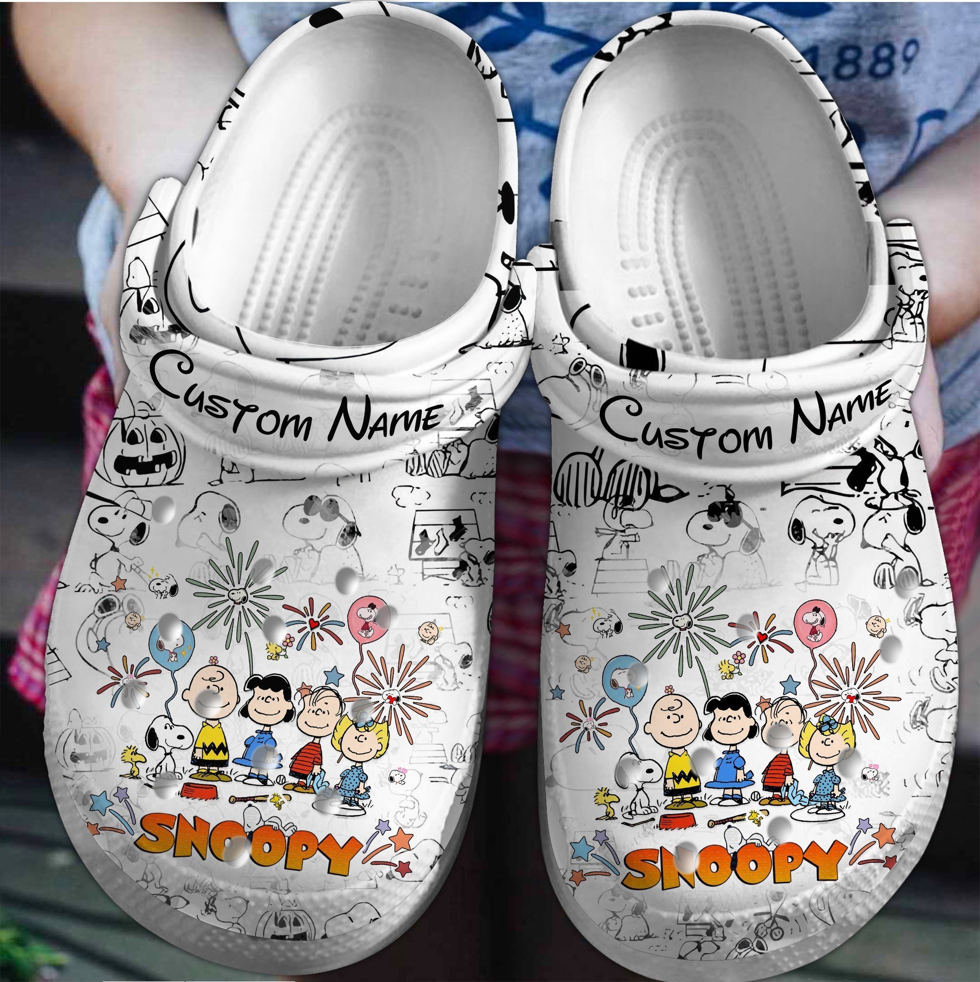 Footwearmerch Snoopy Peanuts Cartoon Crocs Crocband Clogs Shoes Comfortable For Men Women and Kids