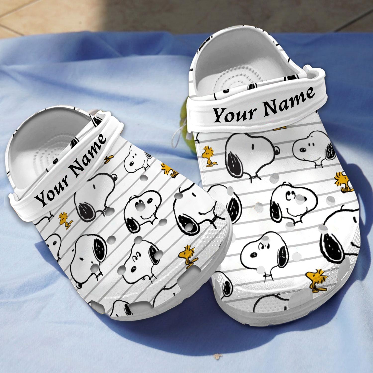 Footwearmerch Snoopy Peanuts Cartoon Crocs Crocband Clogs Shoes Comfortable For Men Women and Kids