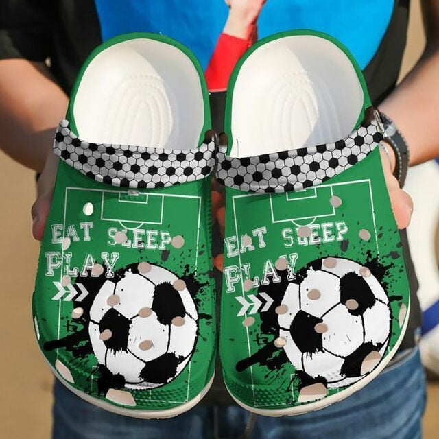 Footwearmerch Soccer Eat Sleep Play 102 Gift For Lover Rubber clog Shoes Comfy Footwear