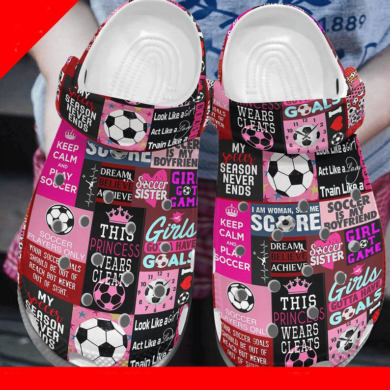 Footwearmerch Soccer Pattern Rubber clog Shoes Comfy Footwear