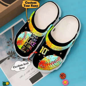 Footwearmerch Softball - Personalized I Know Play Like A Girl Clog Shoes For Men And Women