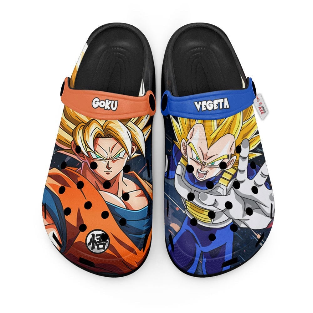 Footwearmerch Son Goku and Vegeta Super Saiyan Dragon Ball Anime Crocs Crocband Clogs Shoes Comfortable For Men Women and Kids