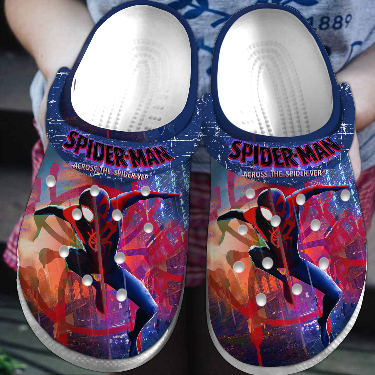 Footwearmerch Spider Man Across The Spider Verse Cartoon Crocs Crocband Clogs Shoes Comfortable For Men Women and Kids