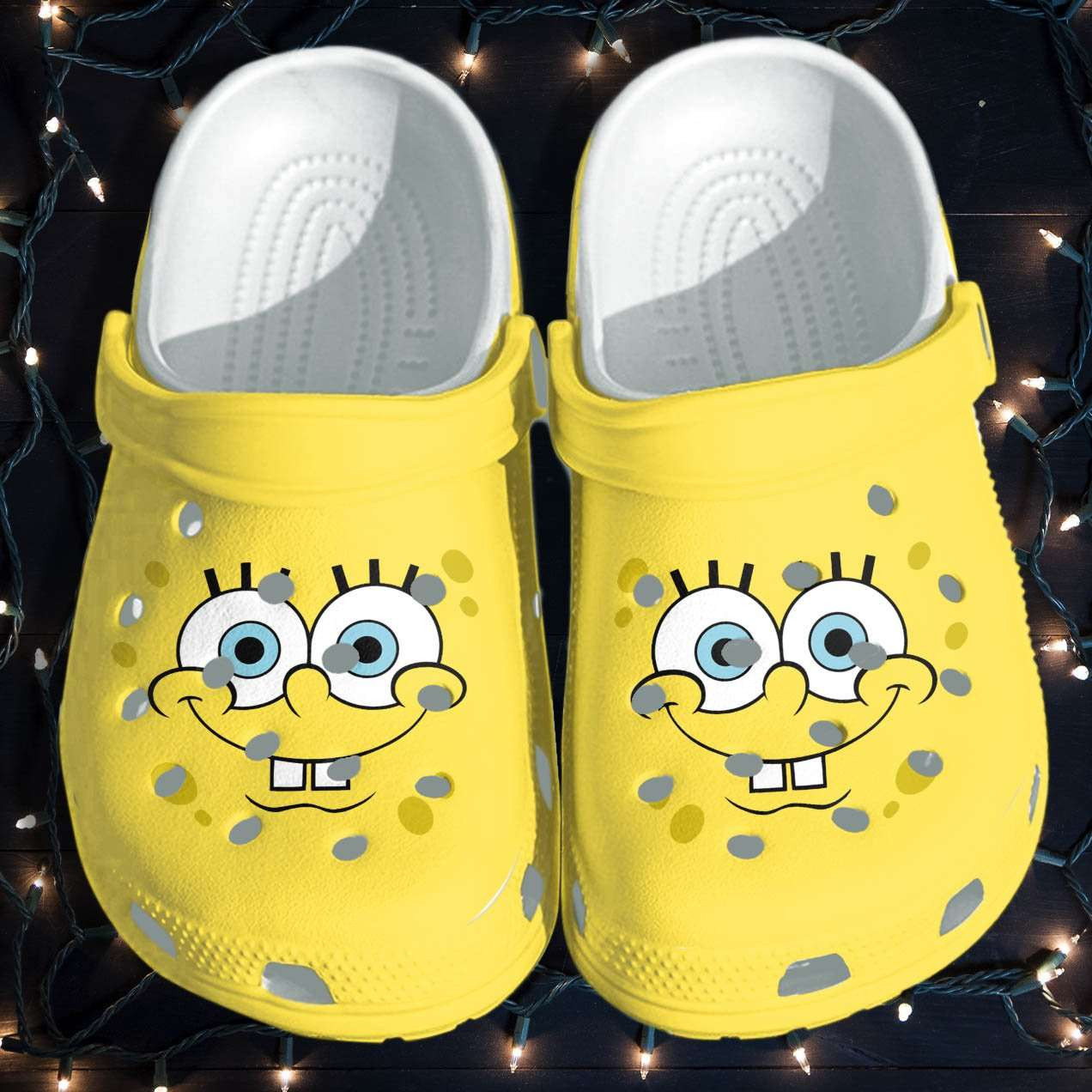 Footwearmerch Sponge Cheese Face Sponge Funny Bob Cute Crocband Clog Shoes