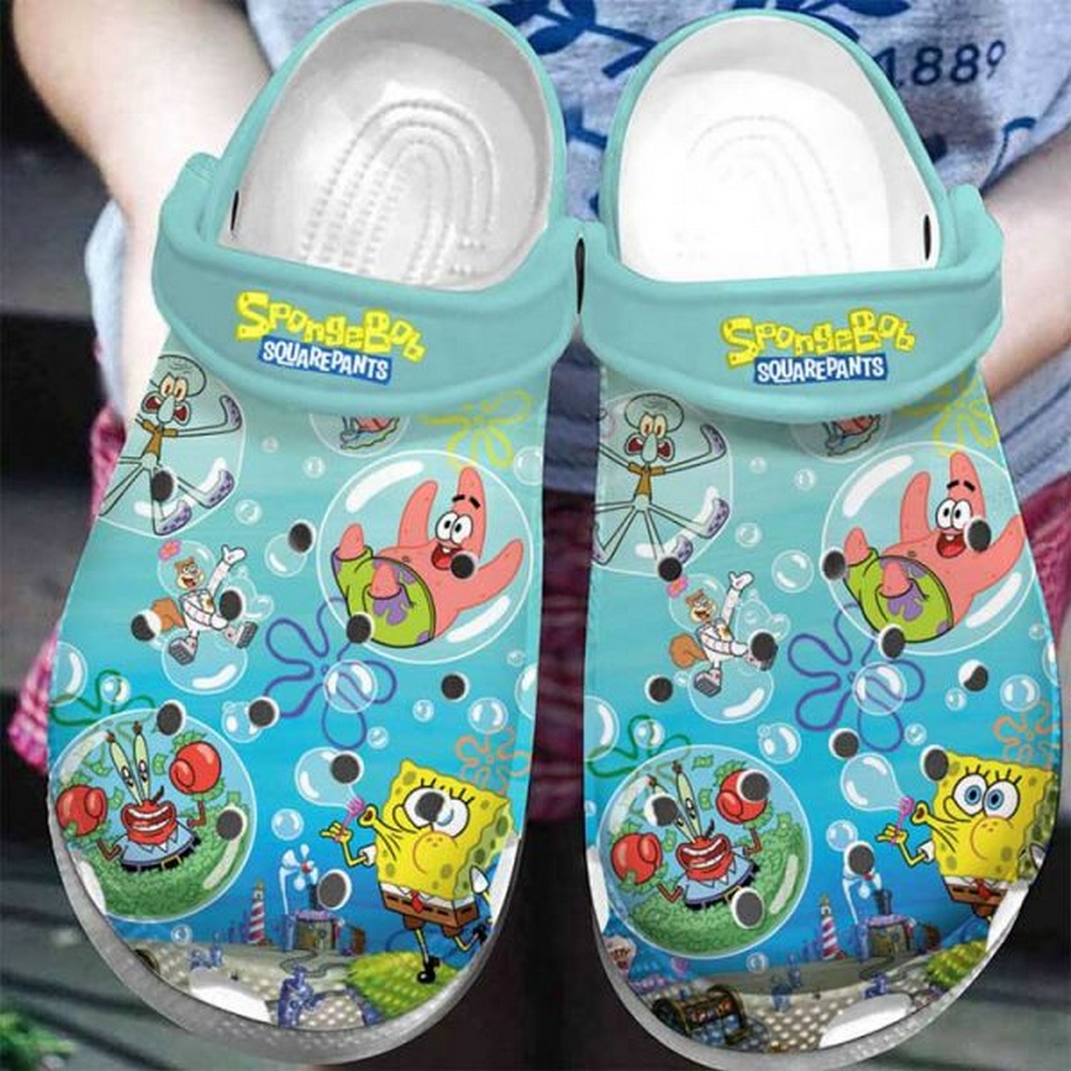 Footwearmerch Spongebob Squarepants Cartoon Crocs Crocband Clogs Shoes Comfortable For Men Women and Kids