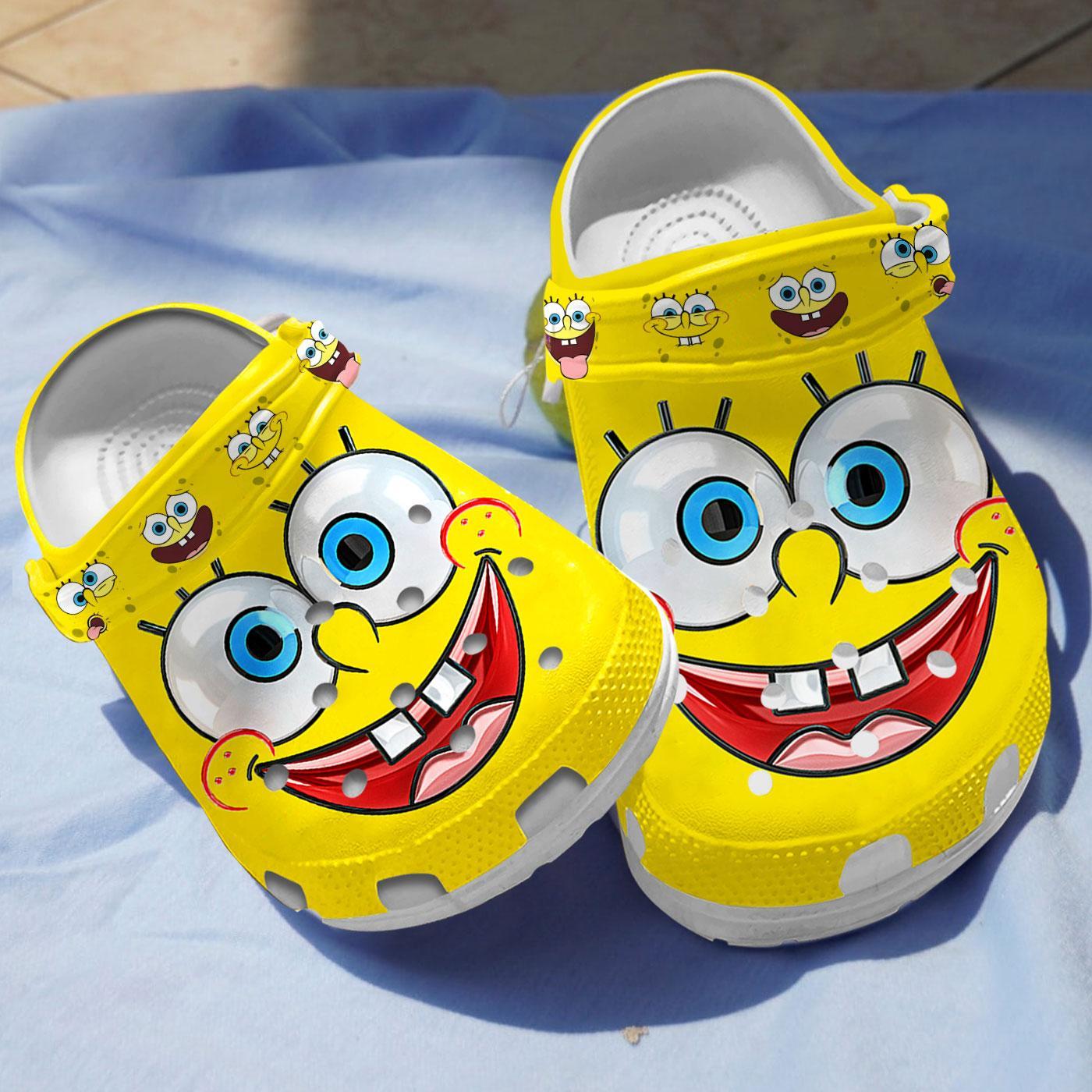Footwearmerch Spongebob Squarepants Cartoon Crocs Crocband Clogs Shoes Comfortable For Men Women and Kids