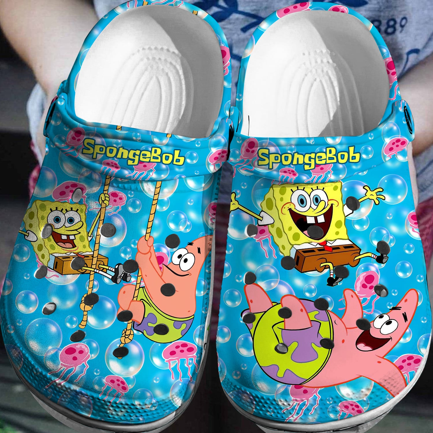 Footwearmerch Spongebob Squarepants Cartoon Crocs Crocband Clogs Shoes Comfortable For Men Women and Kids