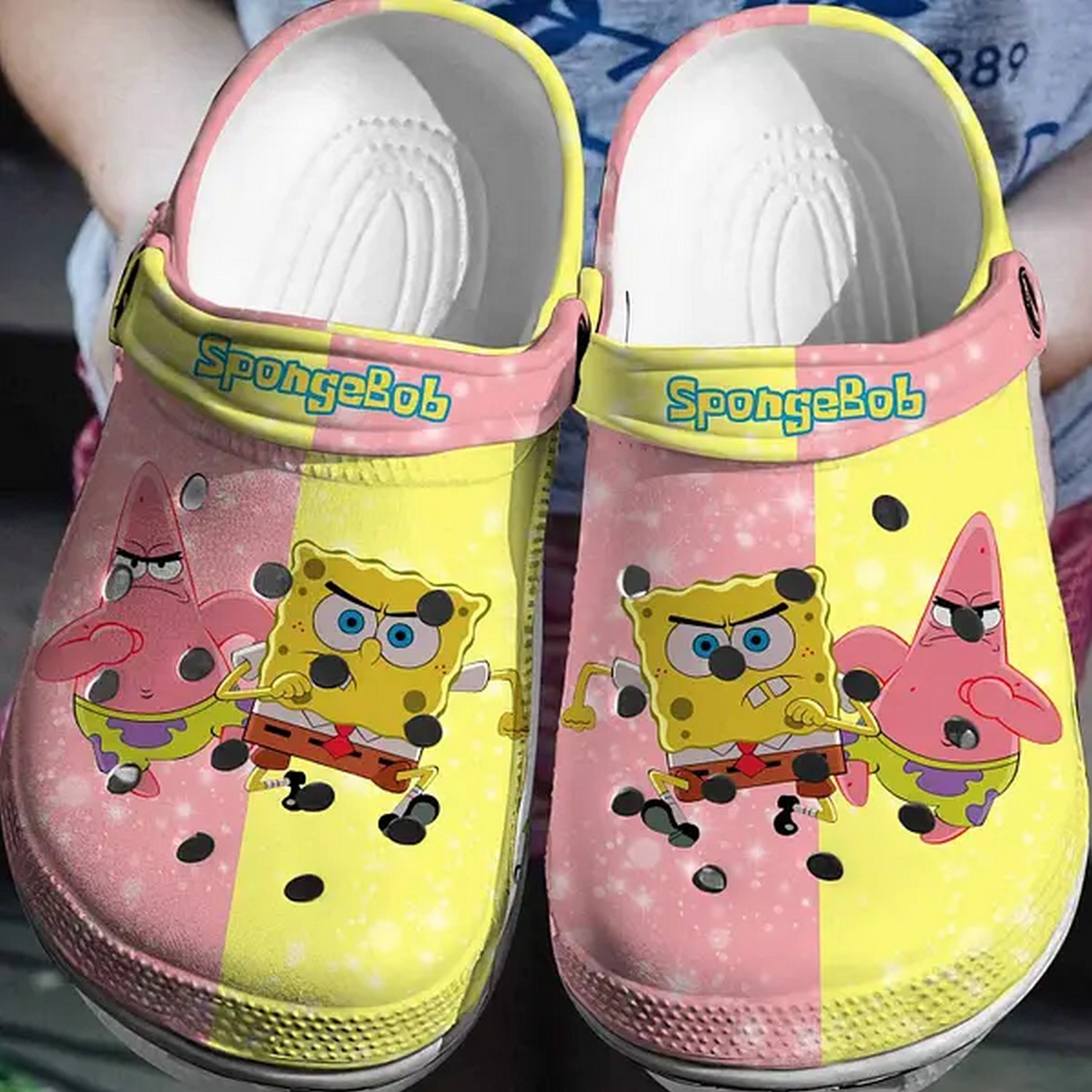 Footwearmerch Spongebob Squarepants Cartoon Crocs Crocband Clogs Shoes Comfortable For Men Women and Kids