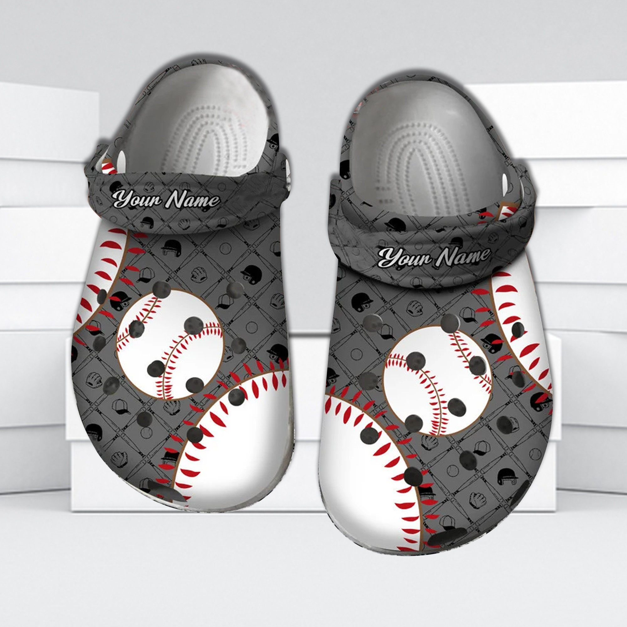 Footwearmerch Sport Crocs - Personalized Baseball Pattern Clog Shoes For Men And Women