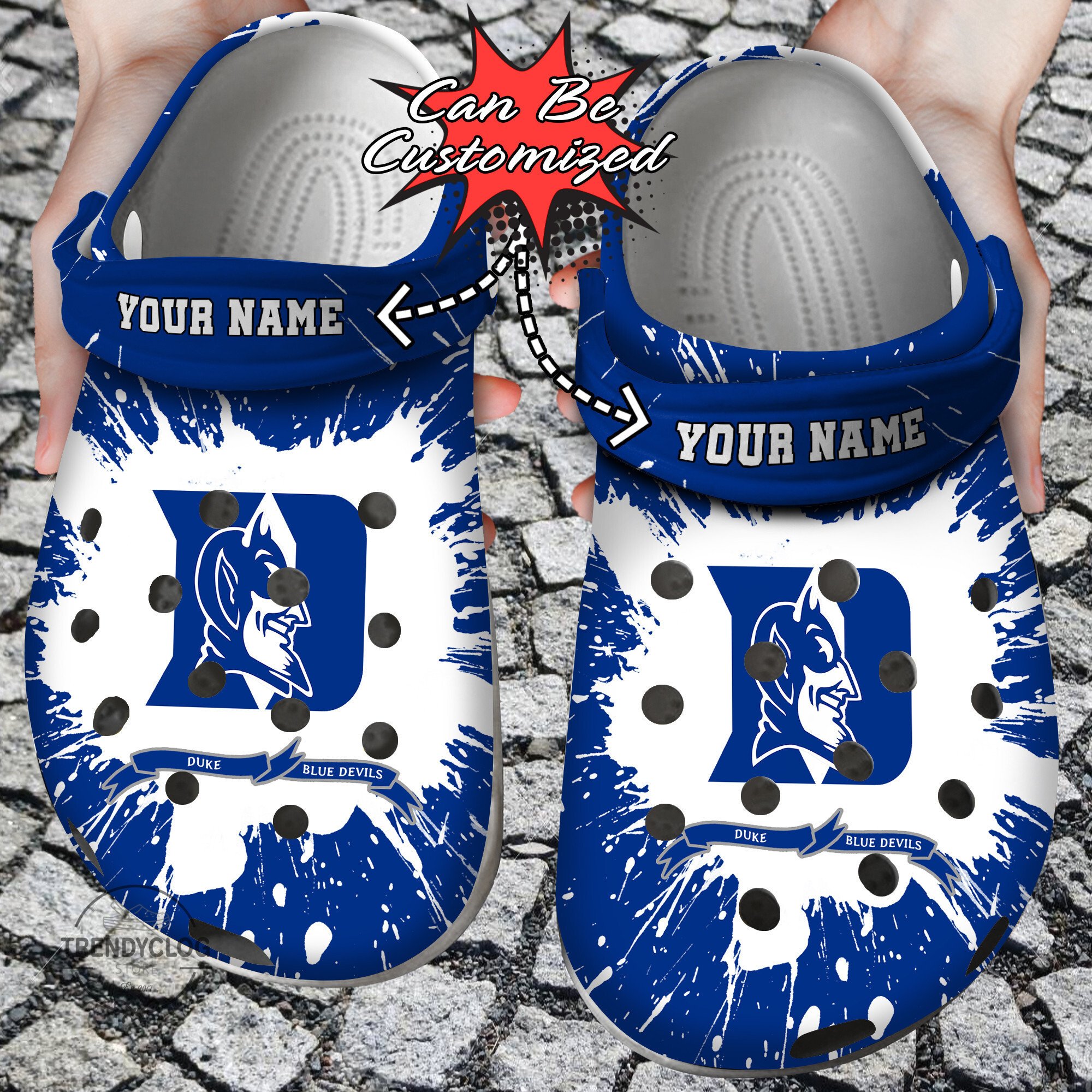 Footwearmerch Sport Personalized DBlue Devils University Team Clog Shoes