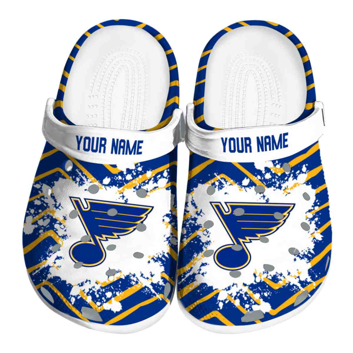 Footwearmerch St. Louis Blues NHL Sport Crocs Crocband Clogs Shoes Comfortable For Men Women and Kids