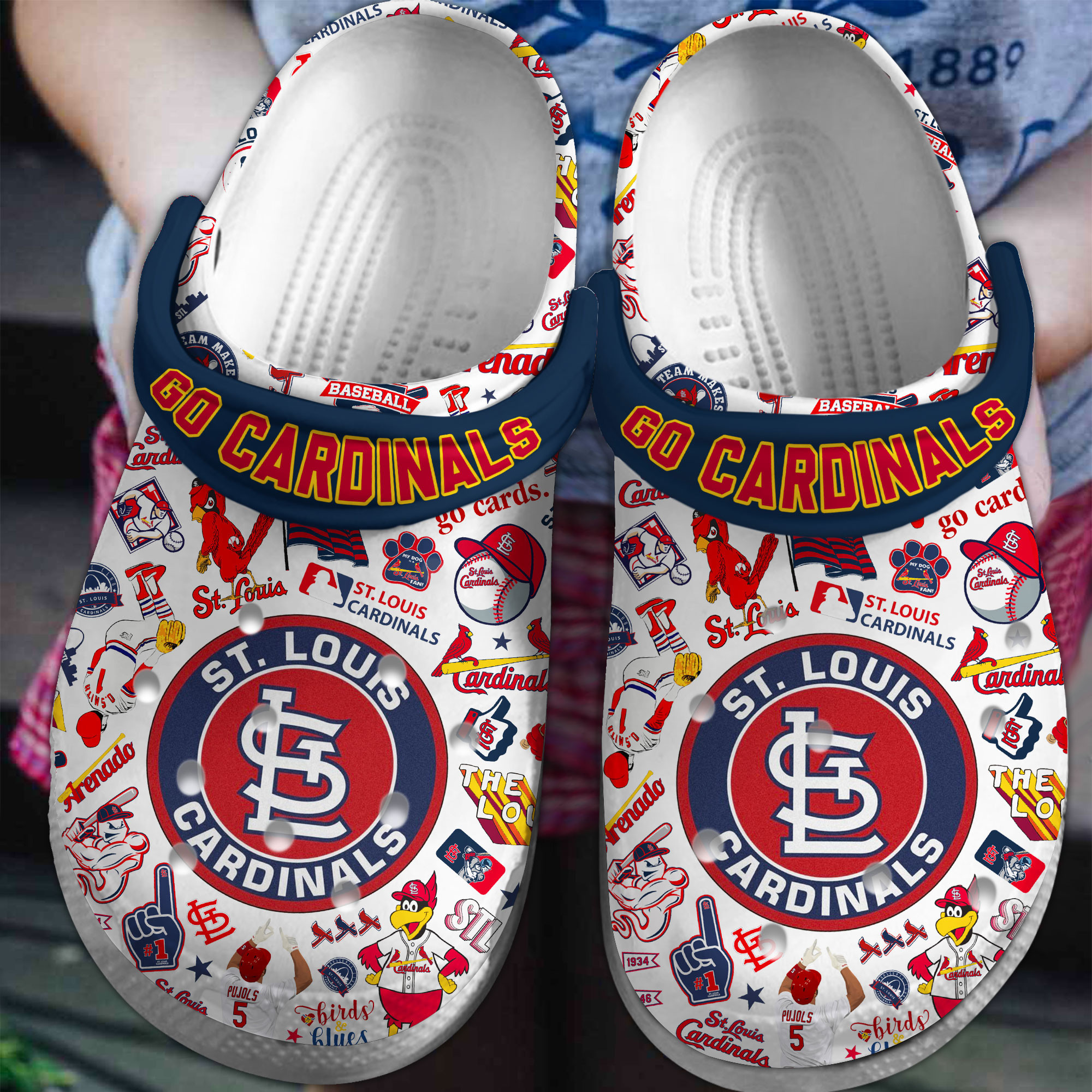 Footwearmerch St. Louis Cardinals MLB Sport Crocs Crocband Clogs Shoes Comfortable For Men Women and Kids