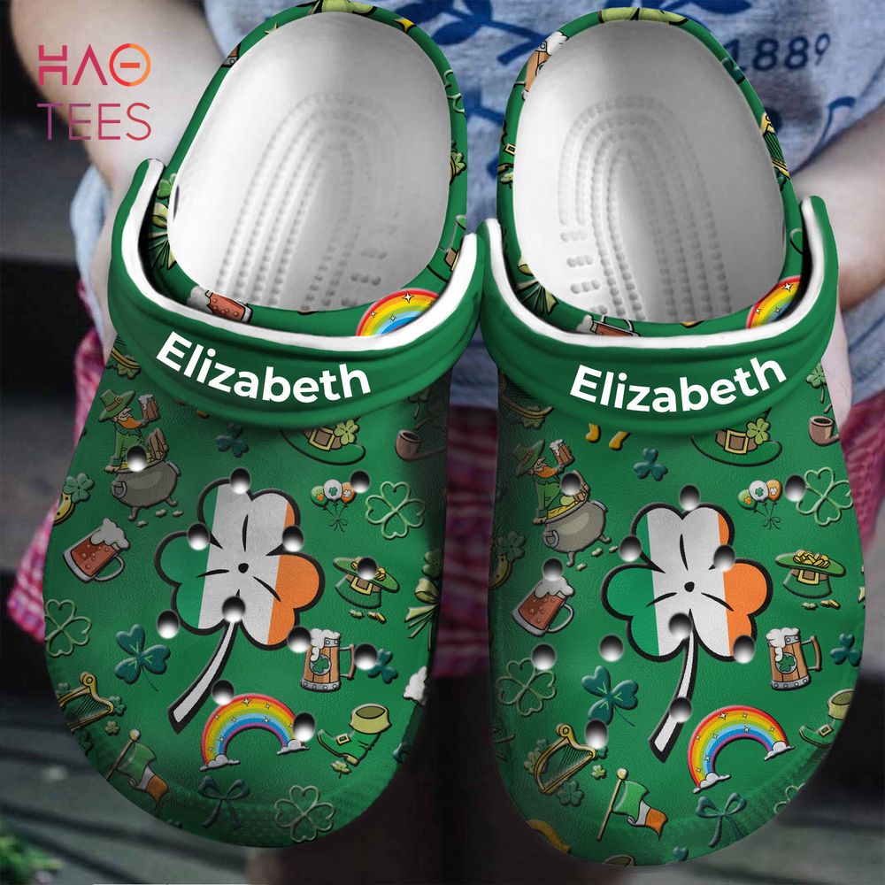 Footwearmerch St Patricks Day Irish Shamrock Crocs Crocband Clogs Shoes Comfortable For Men Women and Kids