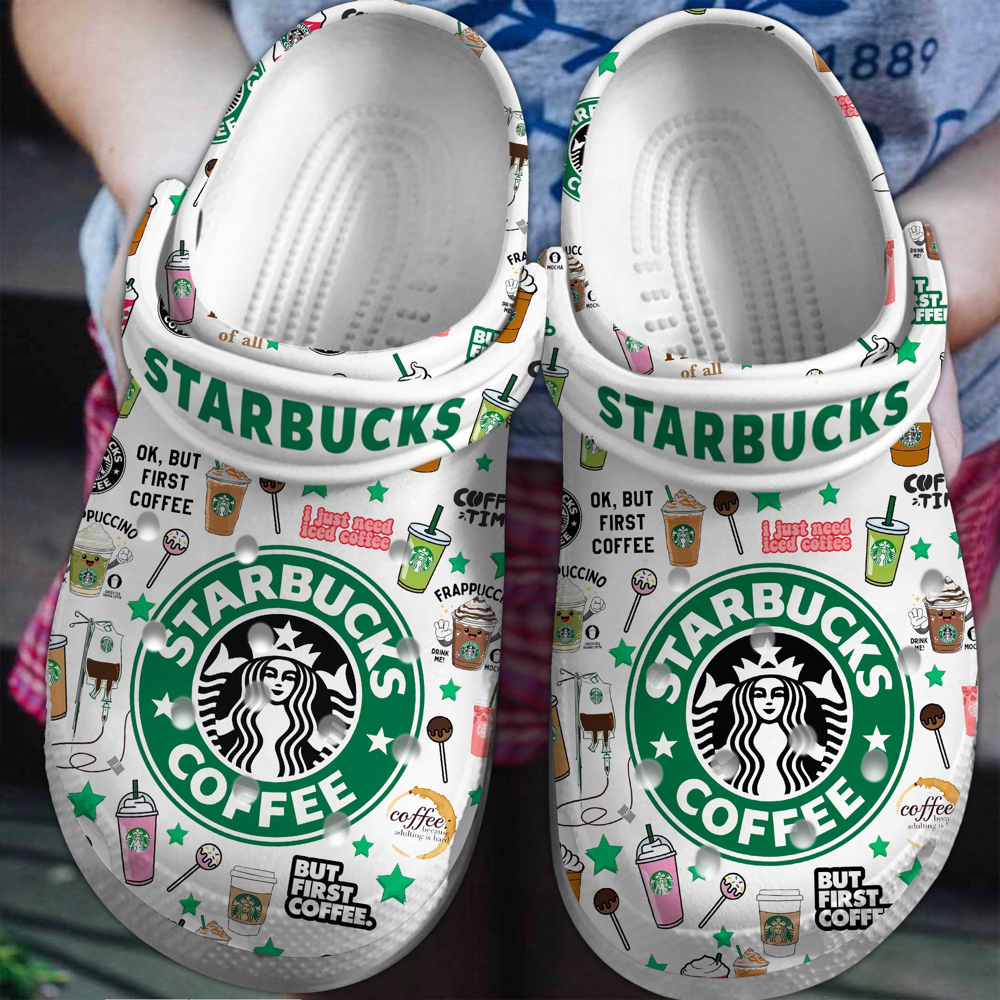 Footwearmerch Starbucks Coffee Drink Crocs Crocband Clogs Shoes Comfortable For Men Women and Kids