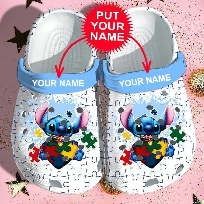 Footwearmerch Stitch Autism Comfortable For Mens And Womens Classic Water clog Shoes