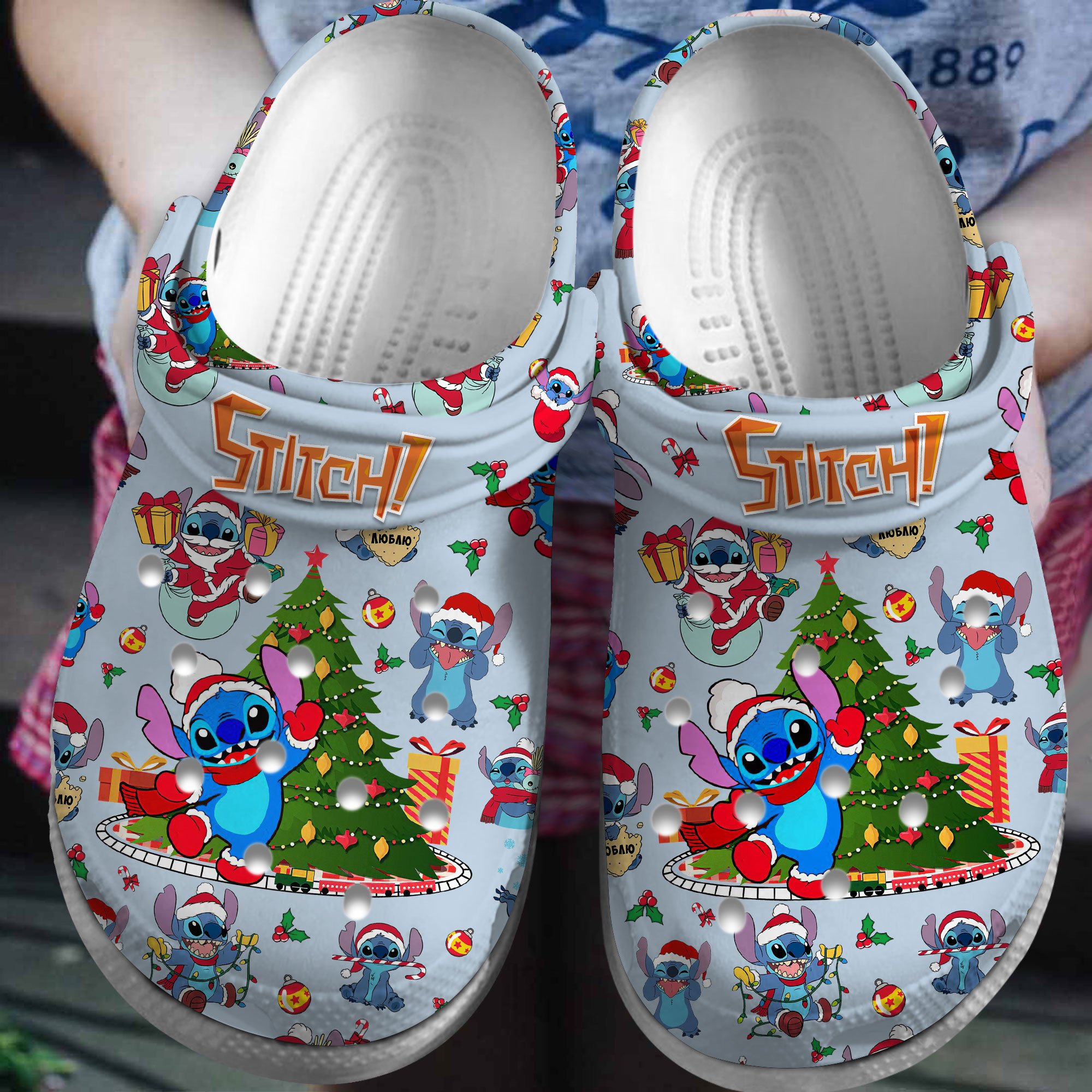 Footwearmerch Stitch Cartoon Crocs Crocband Clogs Shoes Comfortable For Men Women and Kids