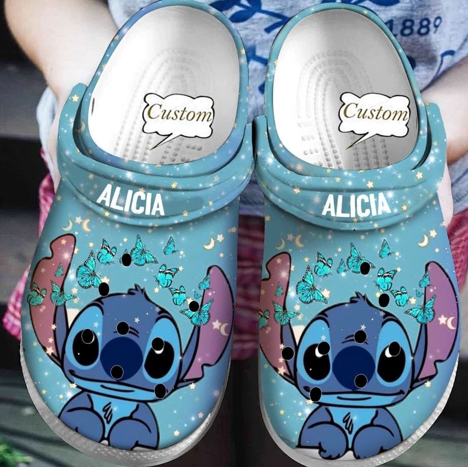 Footwearmerch Stitch Cartoon Crocs Crocband Clogs Shoes Comfortable For Men Women and Kids