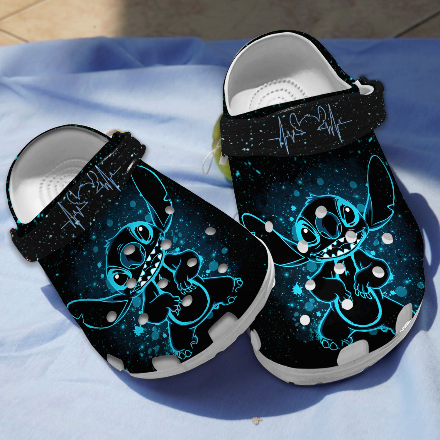 Footwearmerch Stitch Cartoon Crocs Crocband Clogs Shoes Comfortable For Men Women and Kids