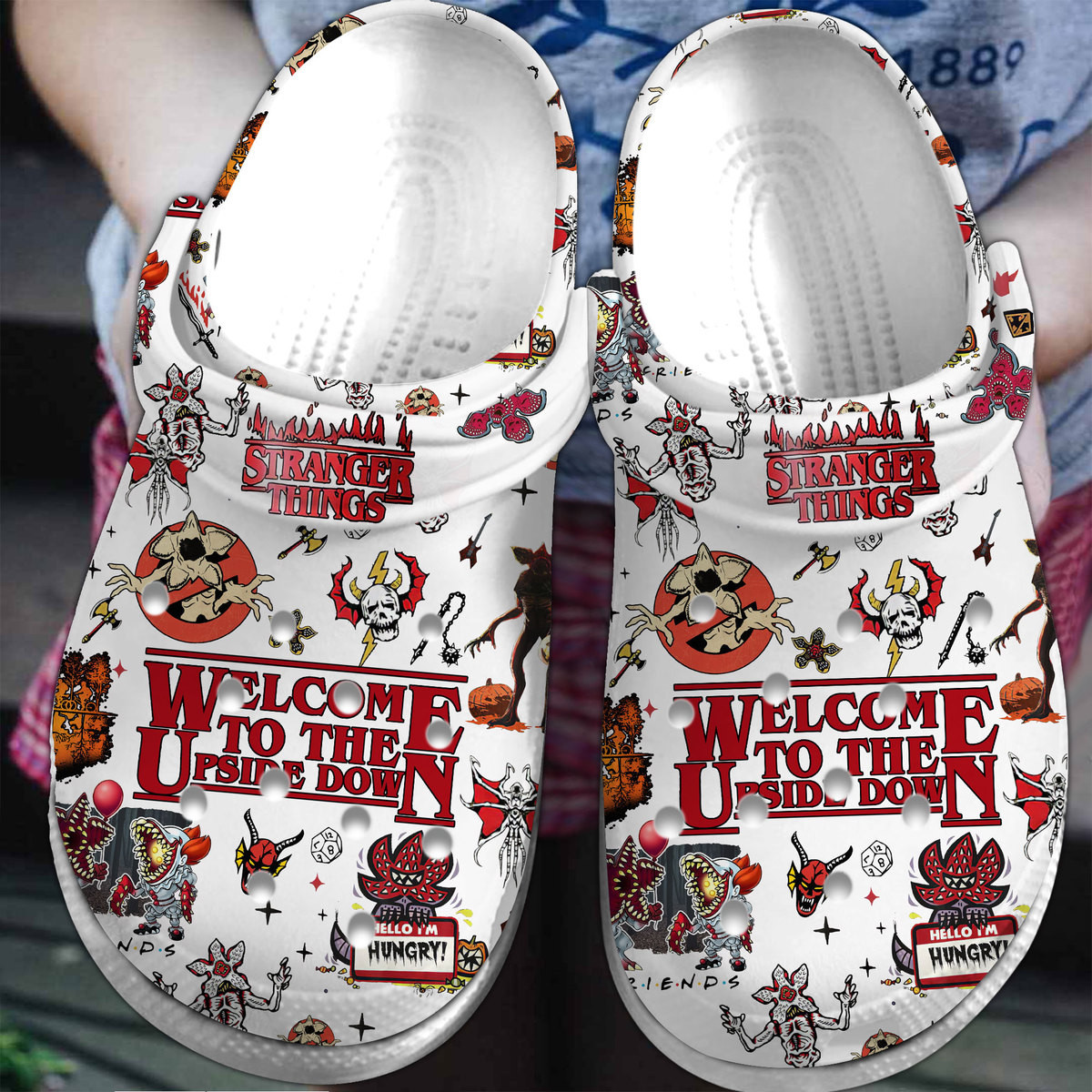 Footwearmerch Stranger Things TV Series Crocs Crocband Clogs Shoes Comfortable For Men Women and Kids