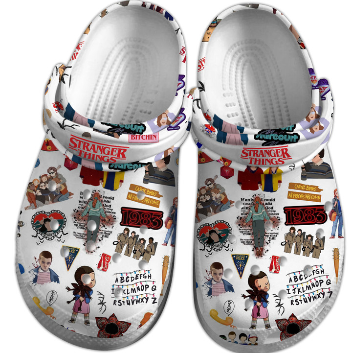 Footwearmerch Stranger Things TV Series Crocs Crocband Clogs Shoes Comfortable For Men Women and Kids