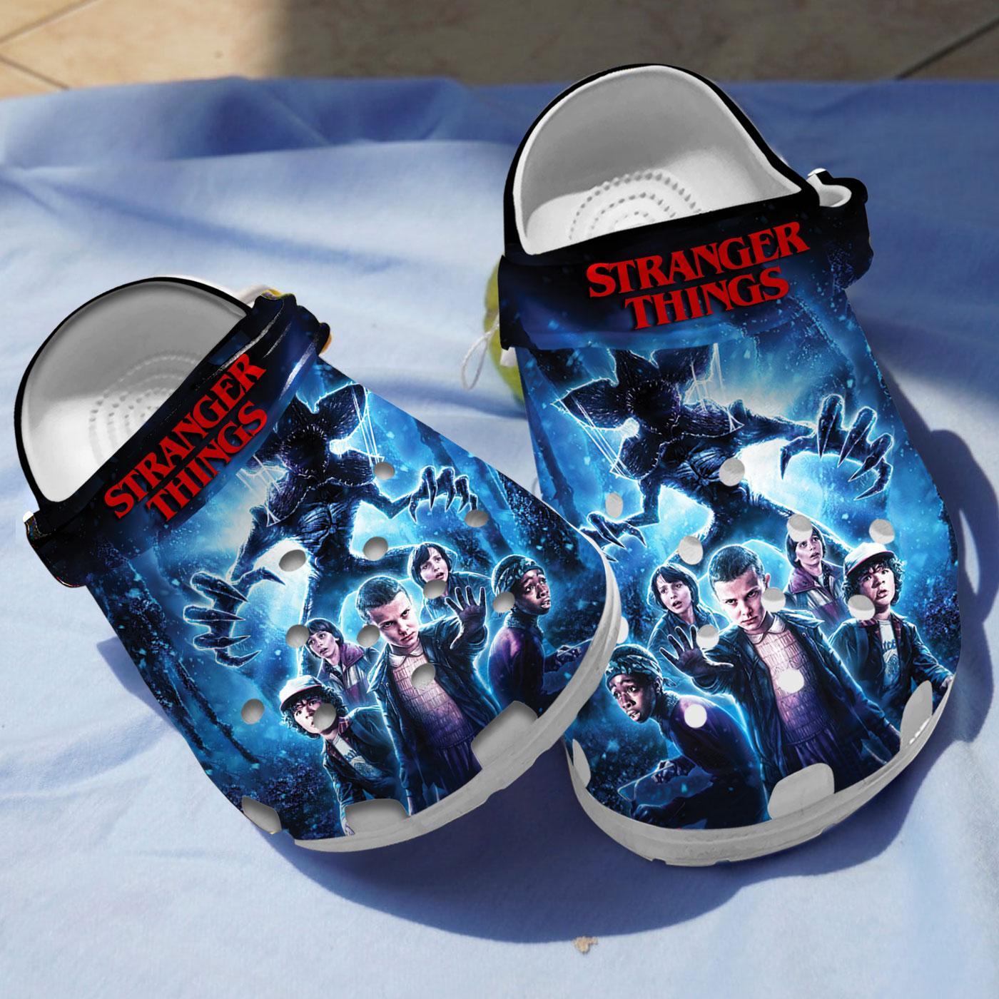Footwearmerch Stranger Things TV Series Crocs Crocband Clogs Shoes Comfortable For Men Women and Kids