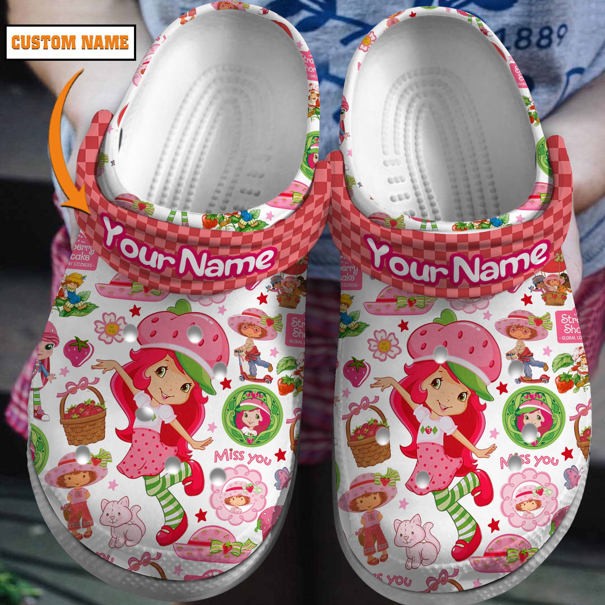 Footwearmerch Strawberry Shortcake TV Series Crocs Crocband Clogs Shoes Comfortable For Men Women and Kids
