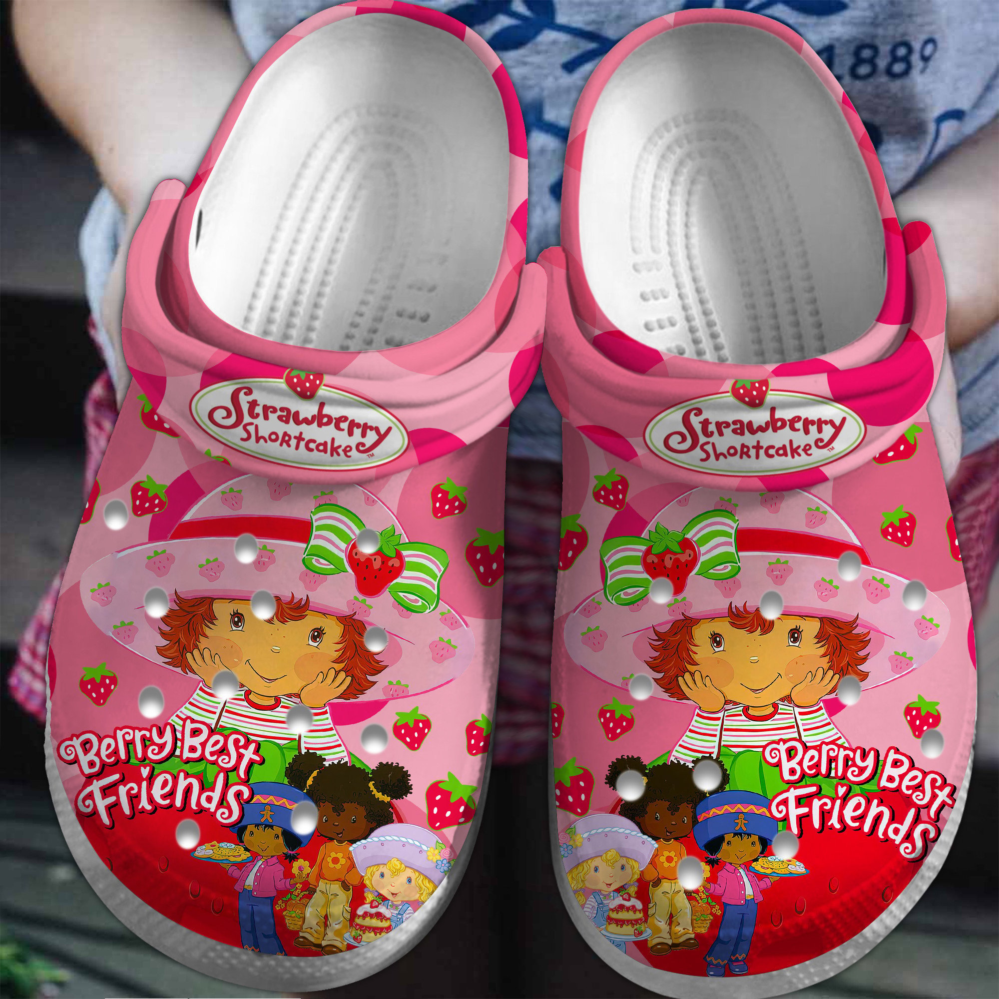Footwearmerch Strawberry Shortcake TV series Crocs Crocband Clogs Shoes Comfortable For Men Women and Kids