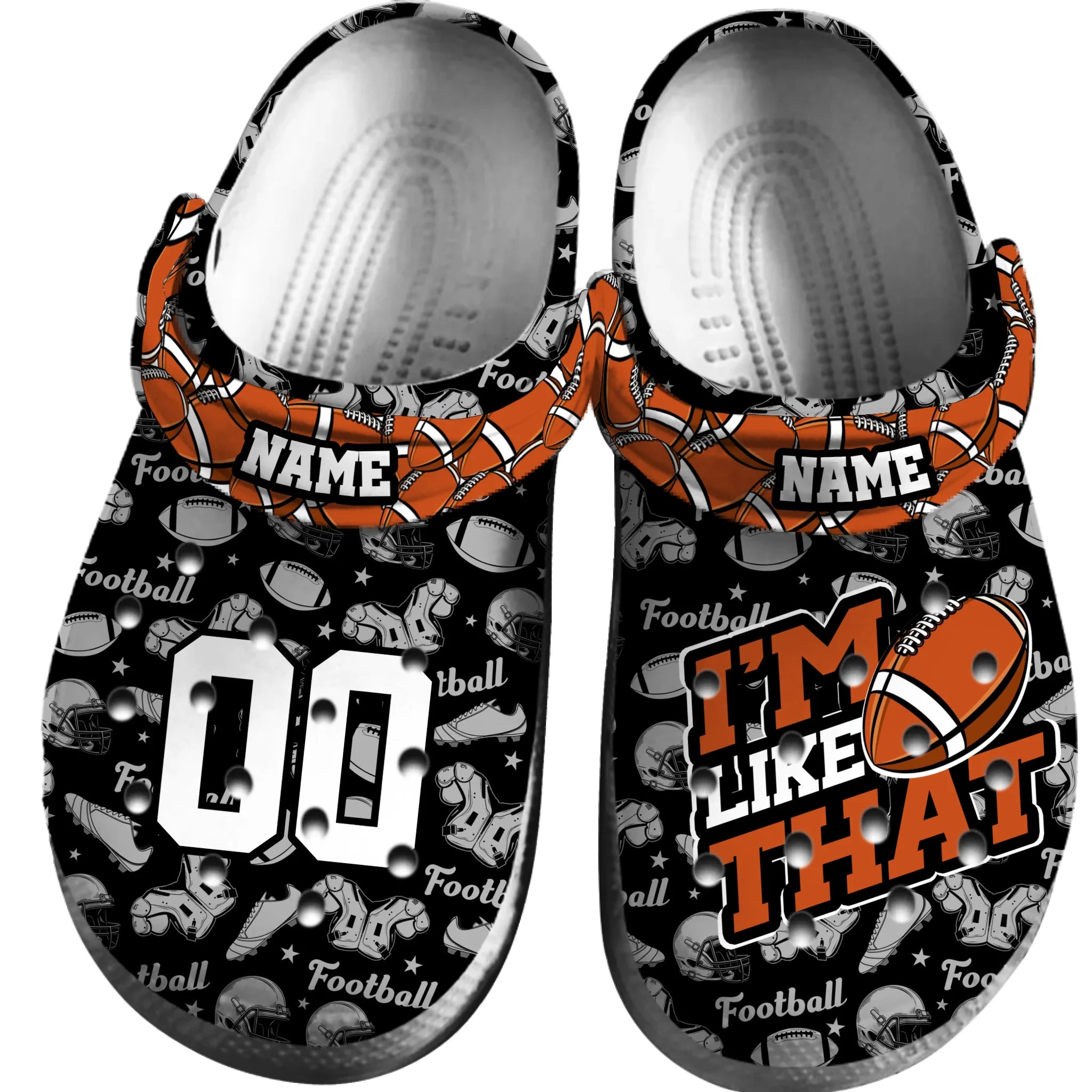 Footwearmerch Street Doodle Football Sport Crocs Crocband Clogs Shoes Comfortable For Men Women and Kids