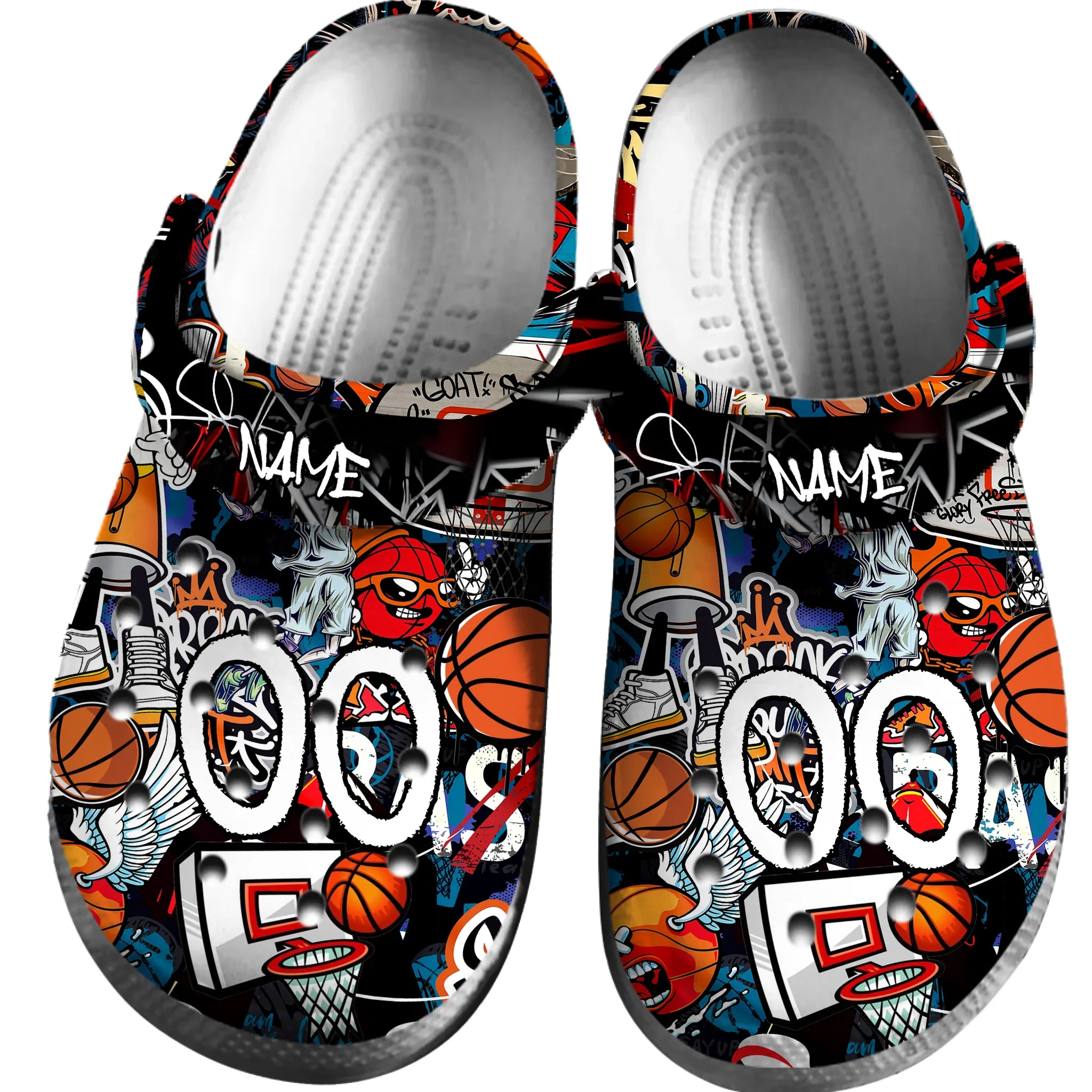 Footwearmerch Street Graffiti Basketball Sport Crocs Crocband Clogs Shoes Comfortable For Men Women and Kids