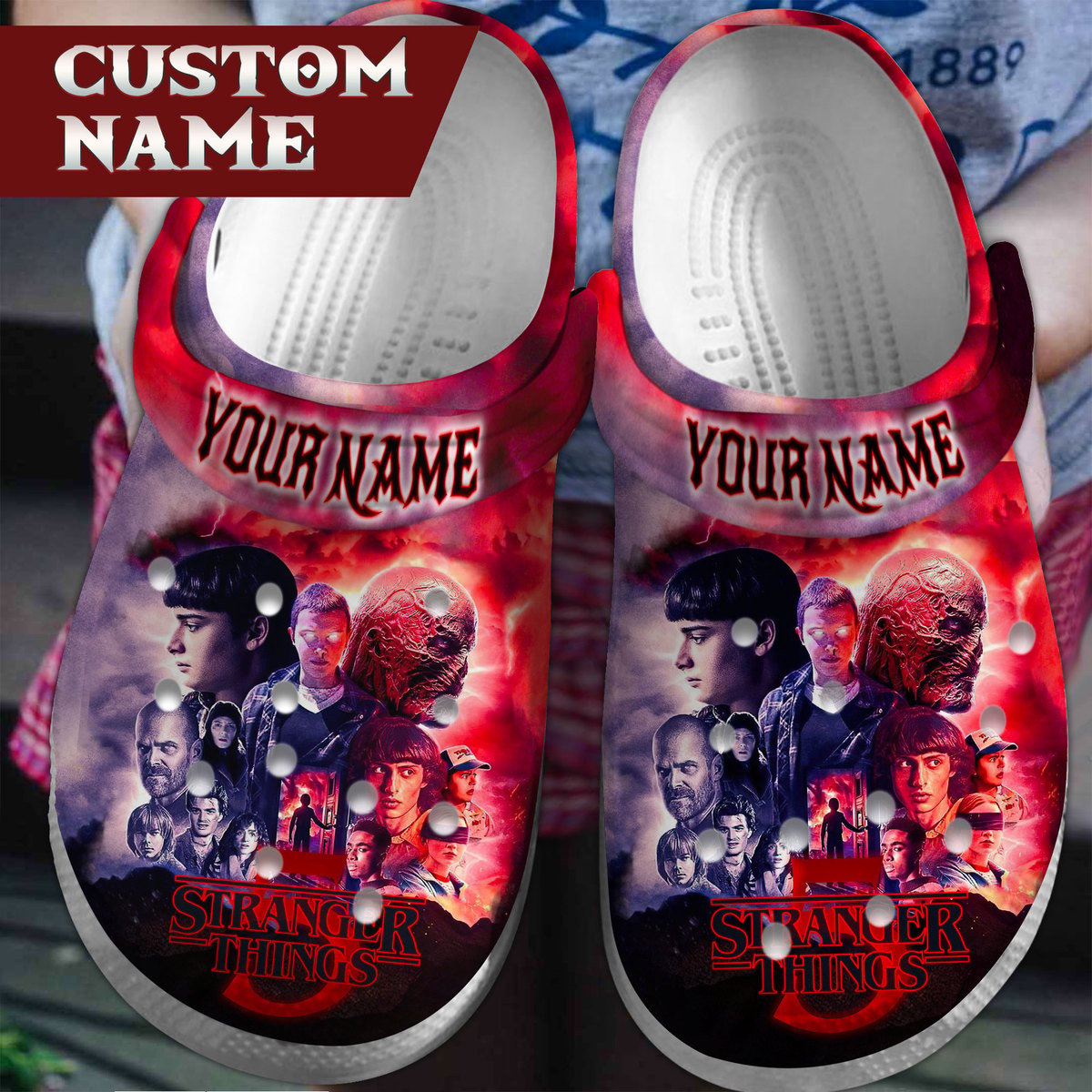 Footwearmerch Stranger Things TV Series Crocs Crocband Clogs Shoes For Men Women and Kids
