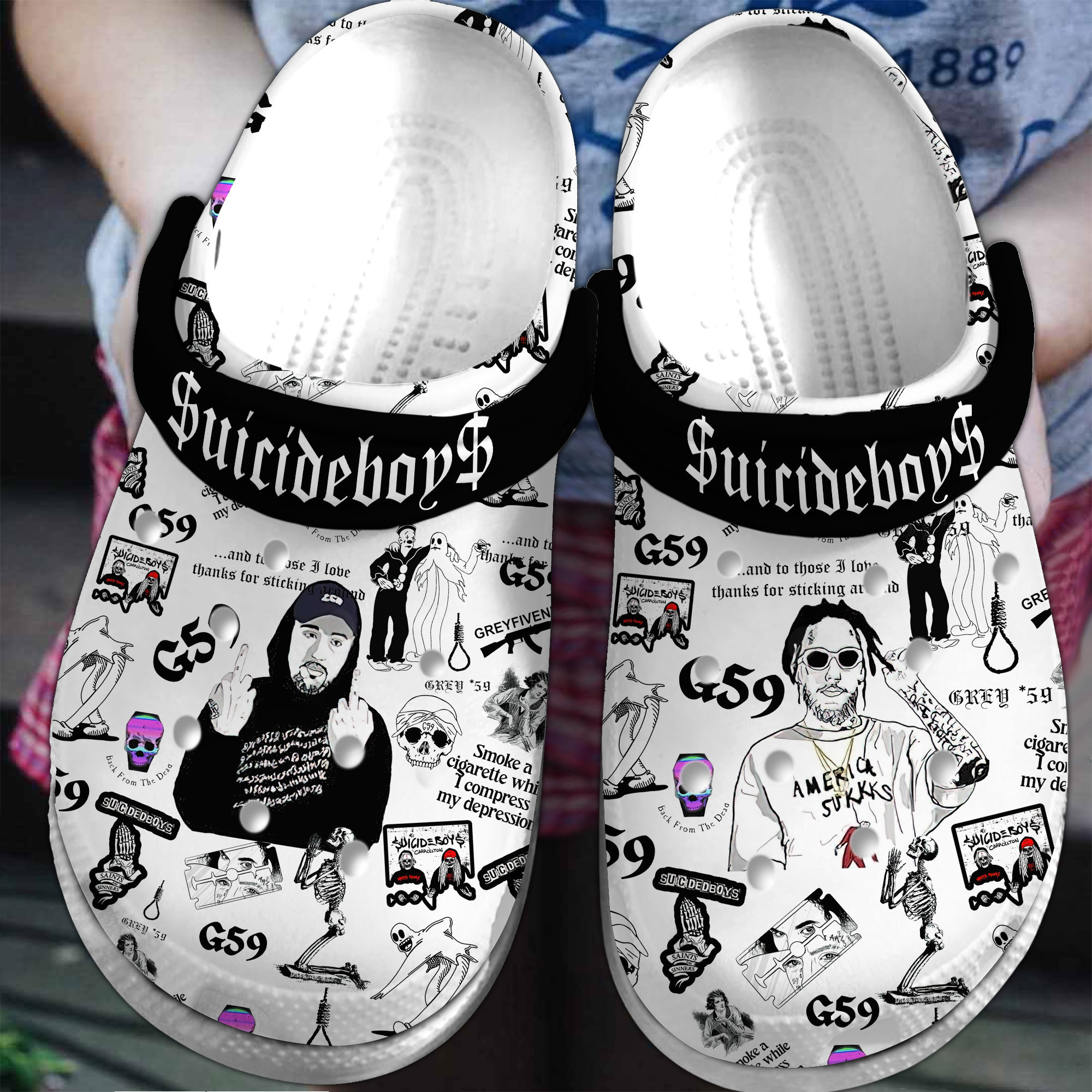 Footwearmerch Suicideboys Music Crocs Crocband Clogs Shoes Comfortable For Men Women and Kids