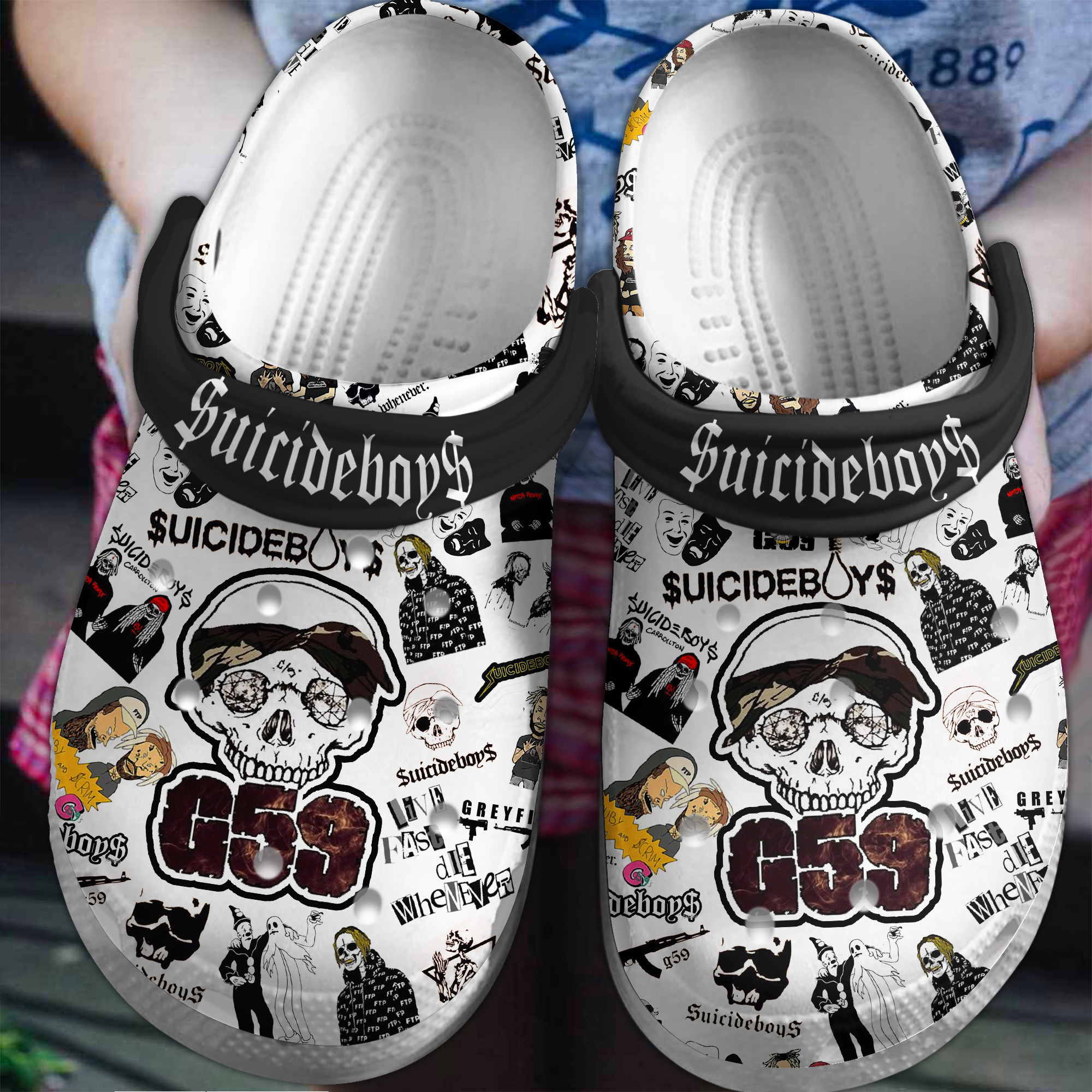 Footwearmerch Suicideboys Music Crocs Crocband Clogs Shoes Comfortable For Men Women and Kids