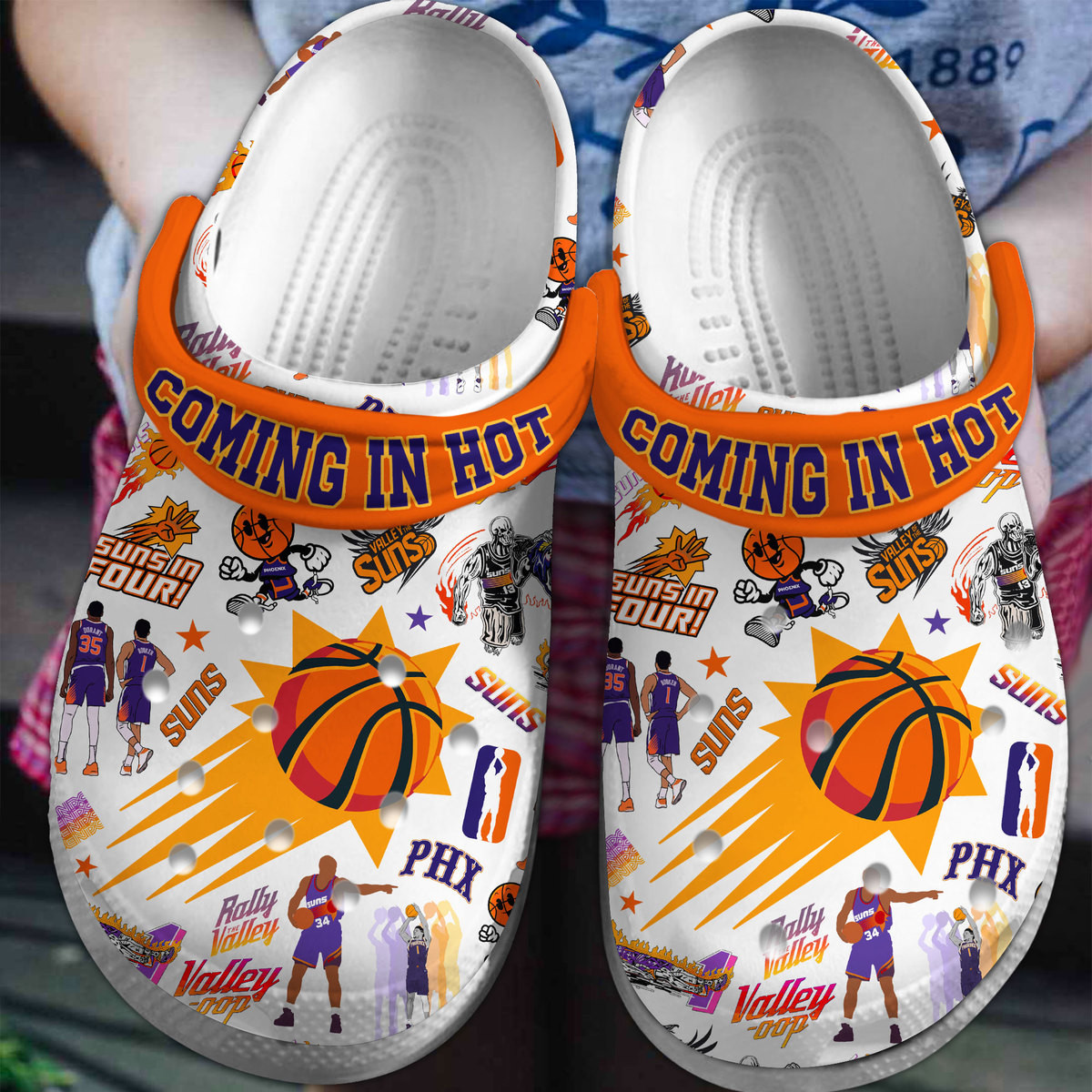 Footwearmerch Suns in Four NBA Sport Crocs Crocband Clogs Shoes Comfortable For Men Women and Kids