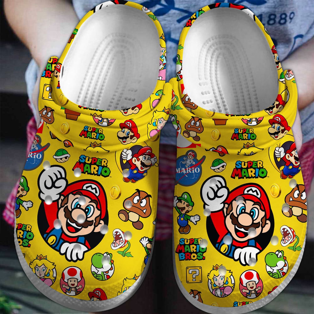 Footwearmerch Super Mario Game Premium Crocs Crocband Clogs Shoes Comfortable For Men Women and Kids