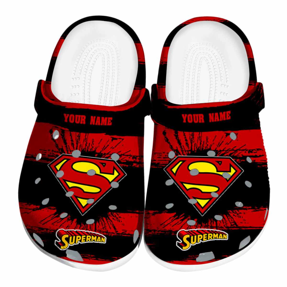 Footwearmerch Superman Movie Crocs Crocband Clogs Shoes Comfortable For Men Women and Kids