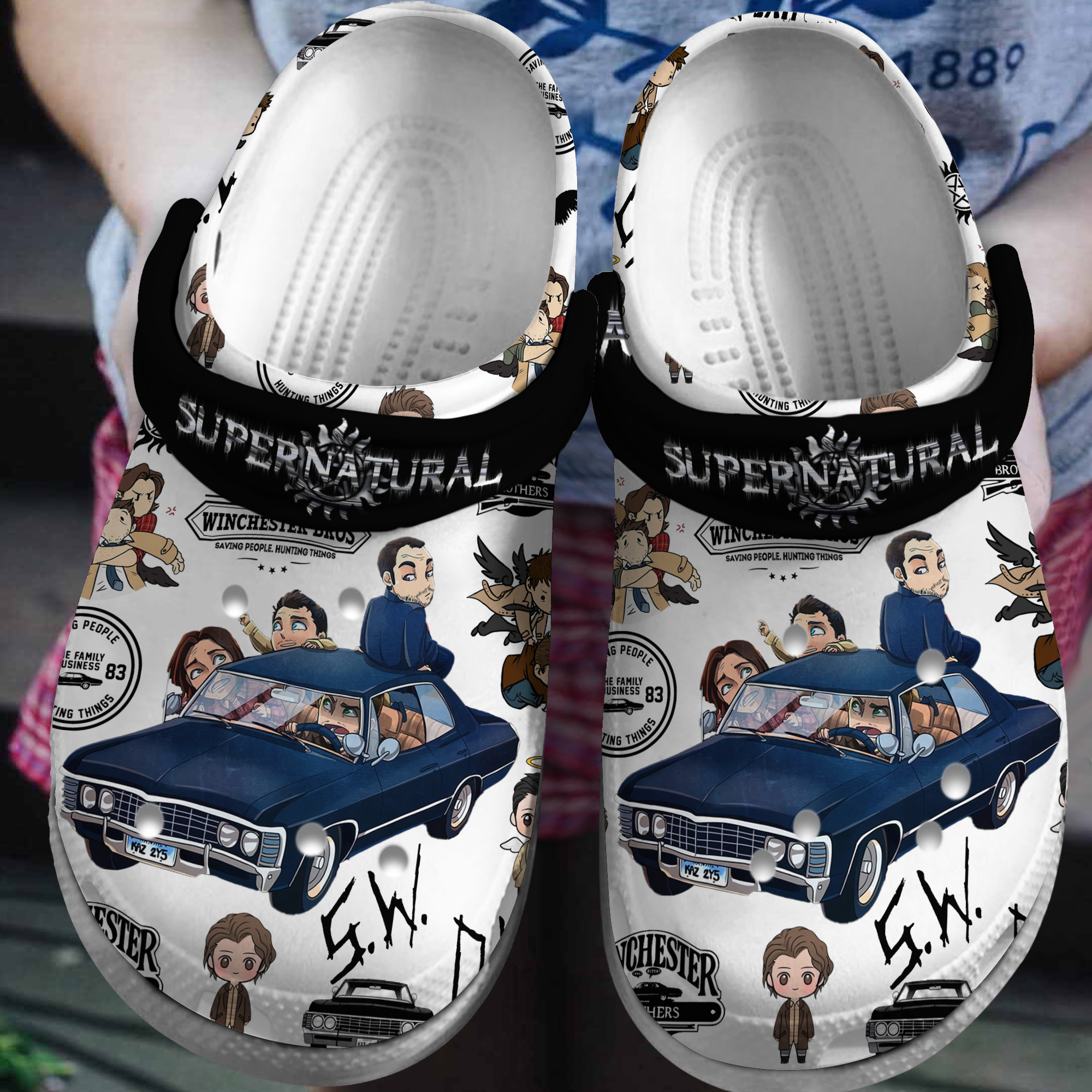 Footwearmerch Supernatural TV Series Crocs Crocband Clogs Shoes Comfortable For Men Women and Kids