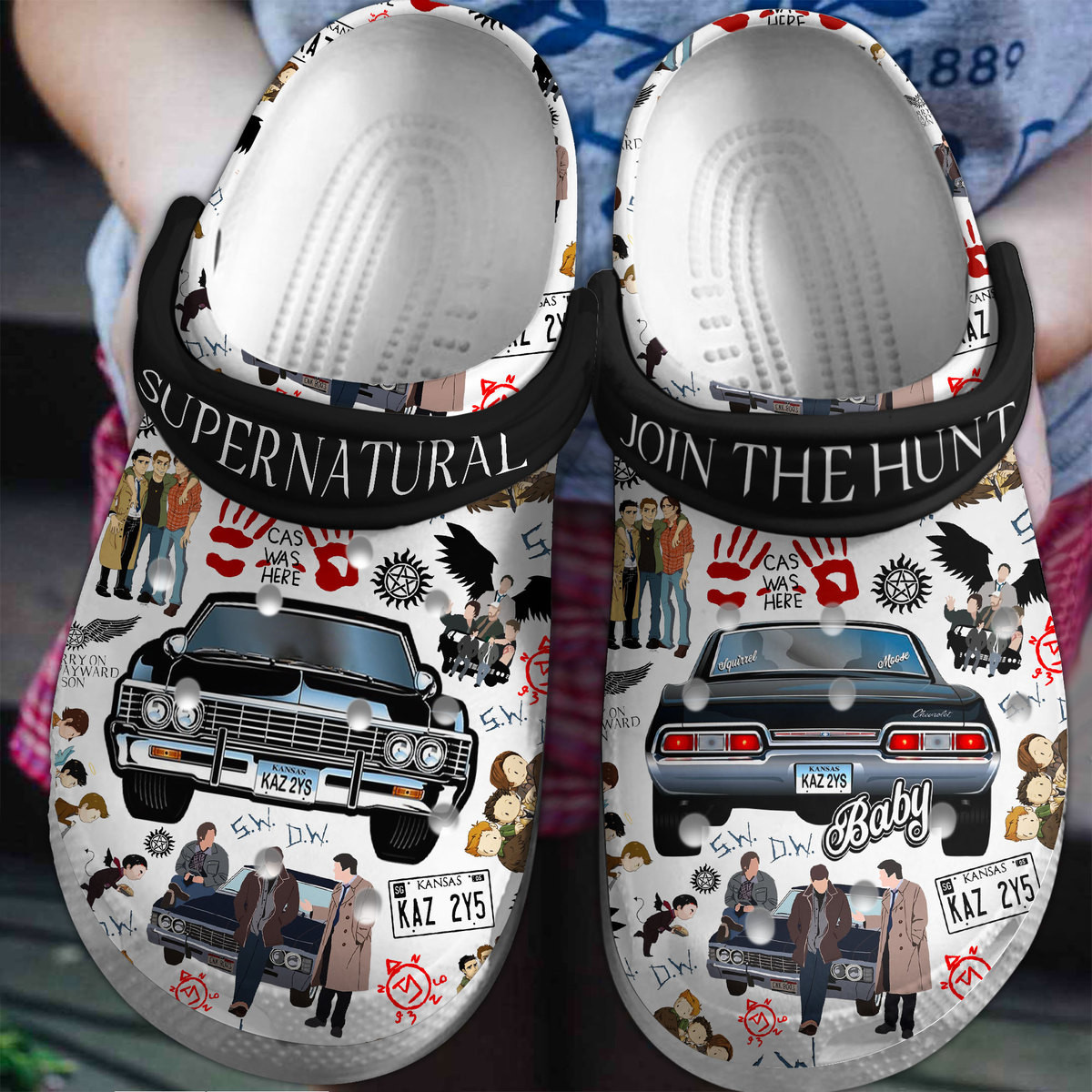 Footwearmerch Supernatural TV Series Crocs Crocband Clogs Shoes Comfortable For Men Women and Kids